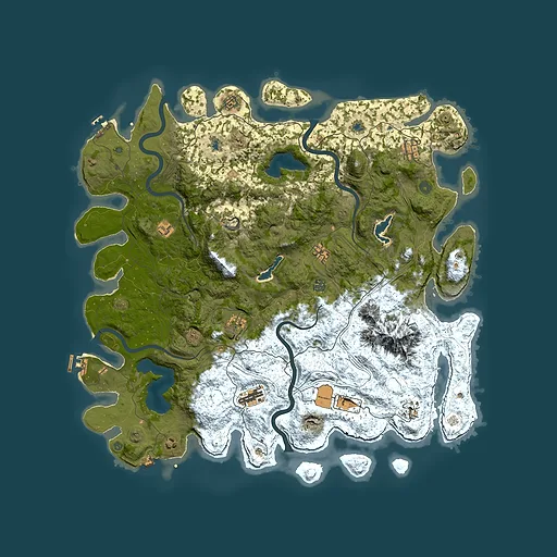 Rust map seed 2067037086, 5150x5150m top-down preview