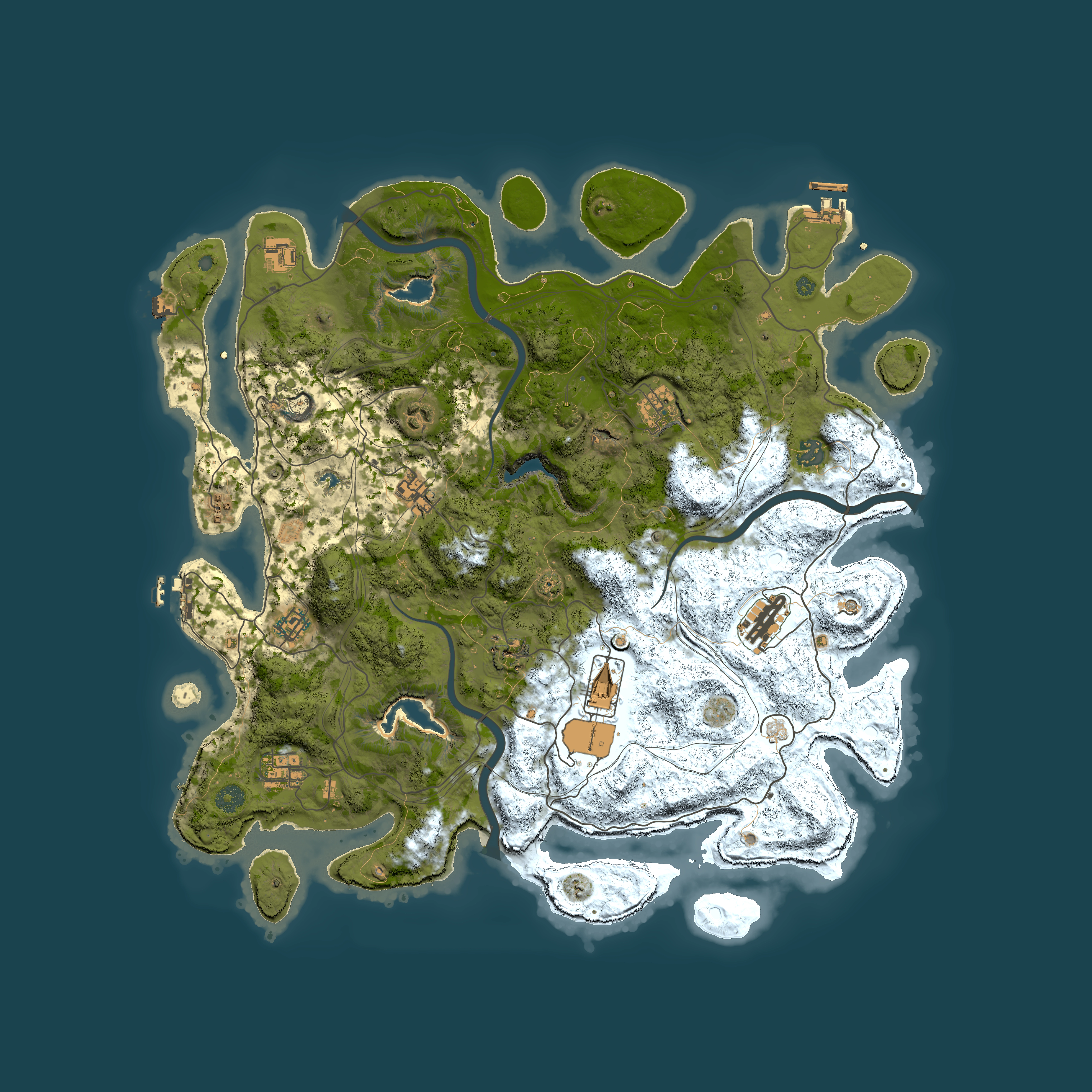 Full top-down render of Rust map seed 1673368917, 4500x4500m