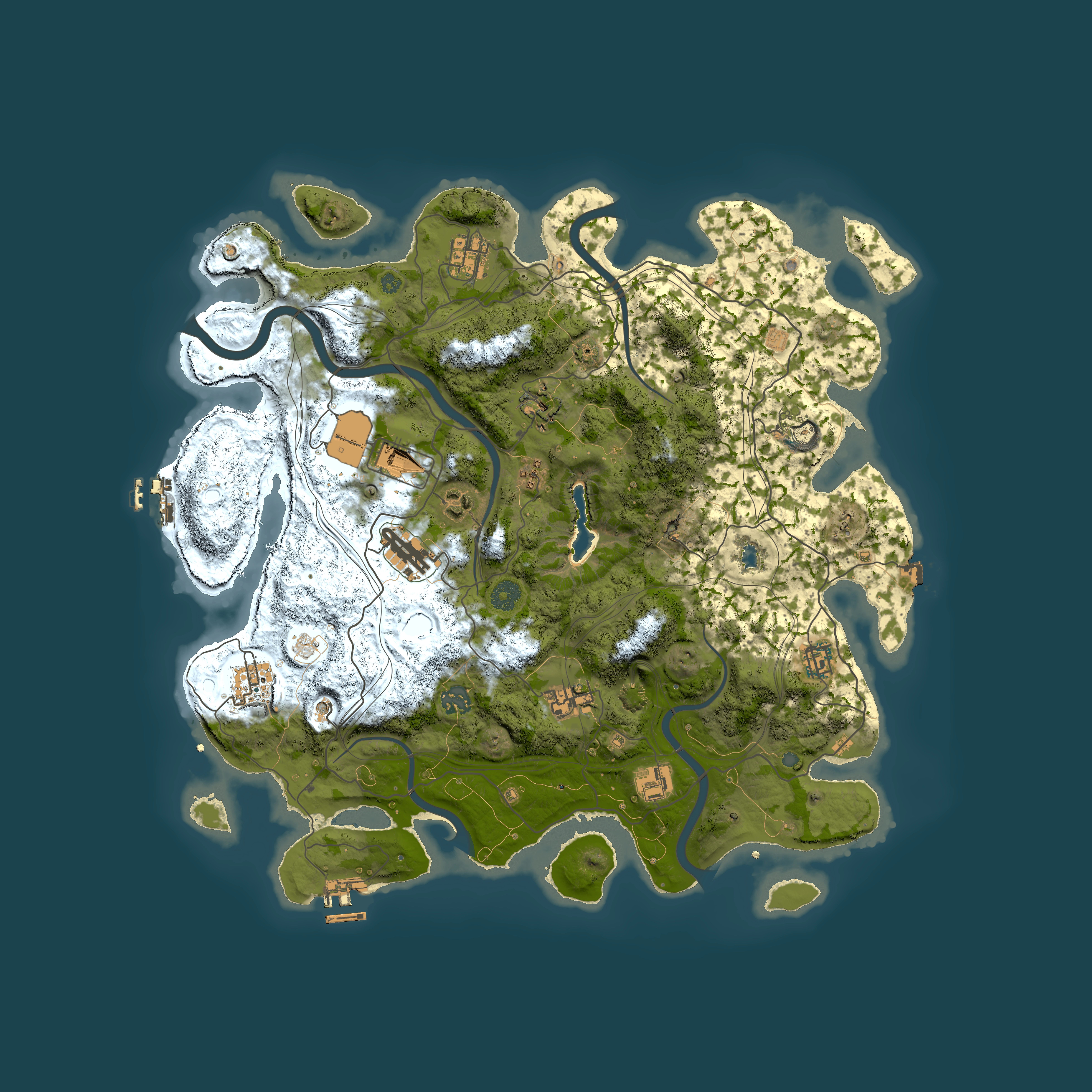 Full top-down render of Rust map seed 9450683, 4250x4250m