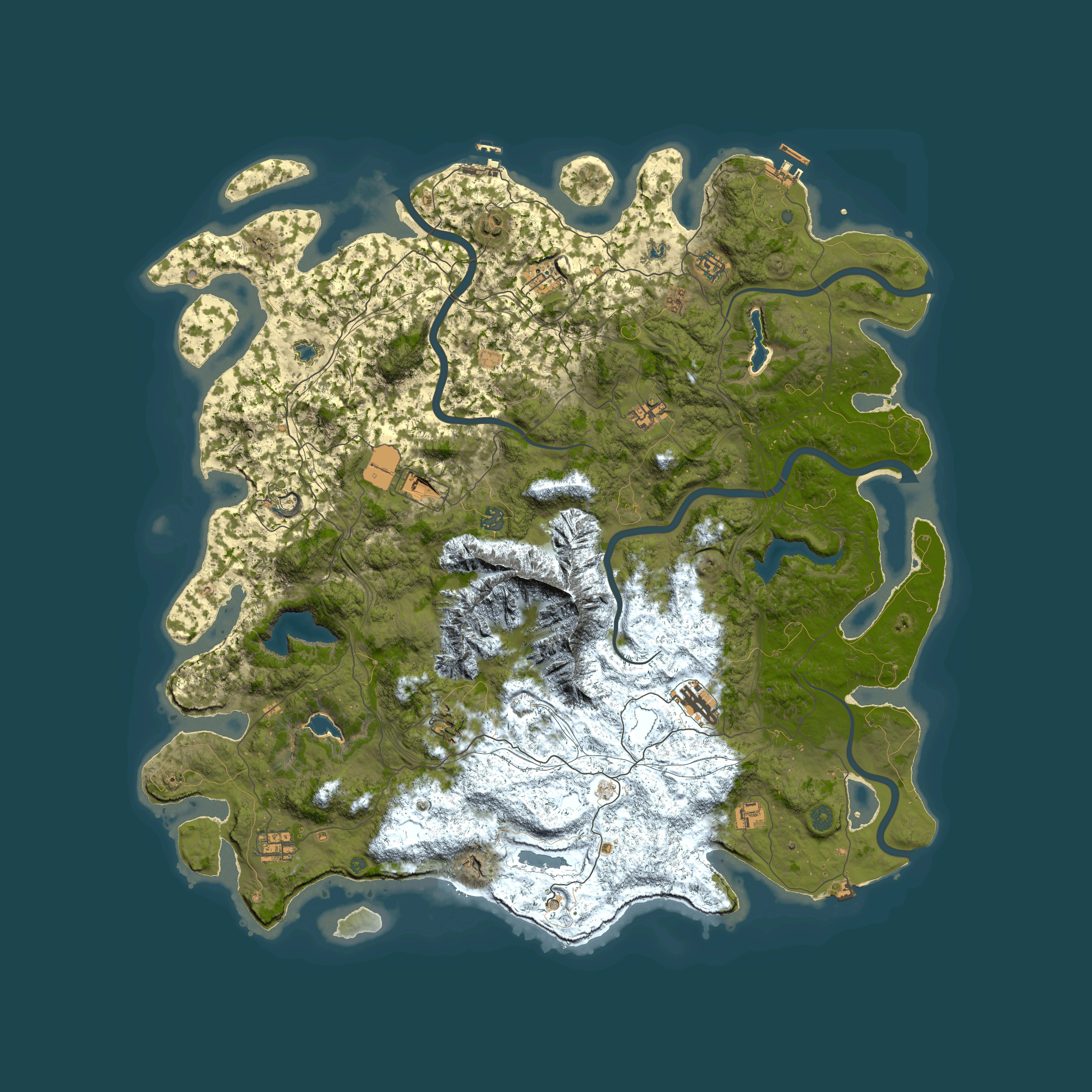Full top-down render of Rust map seed 12668833, 5350x5350m