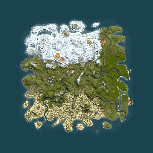 Rust map seed 1945136421, 4950x4950m top-down preview