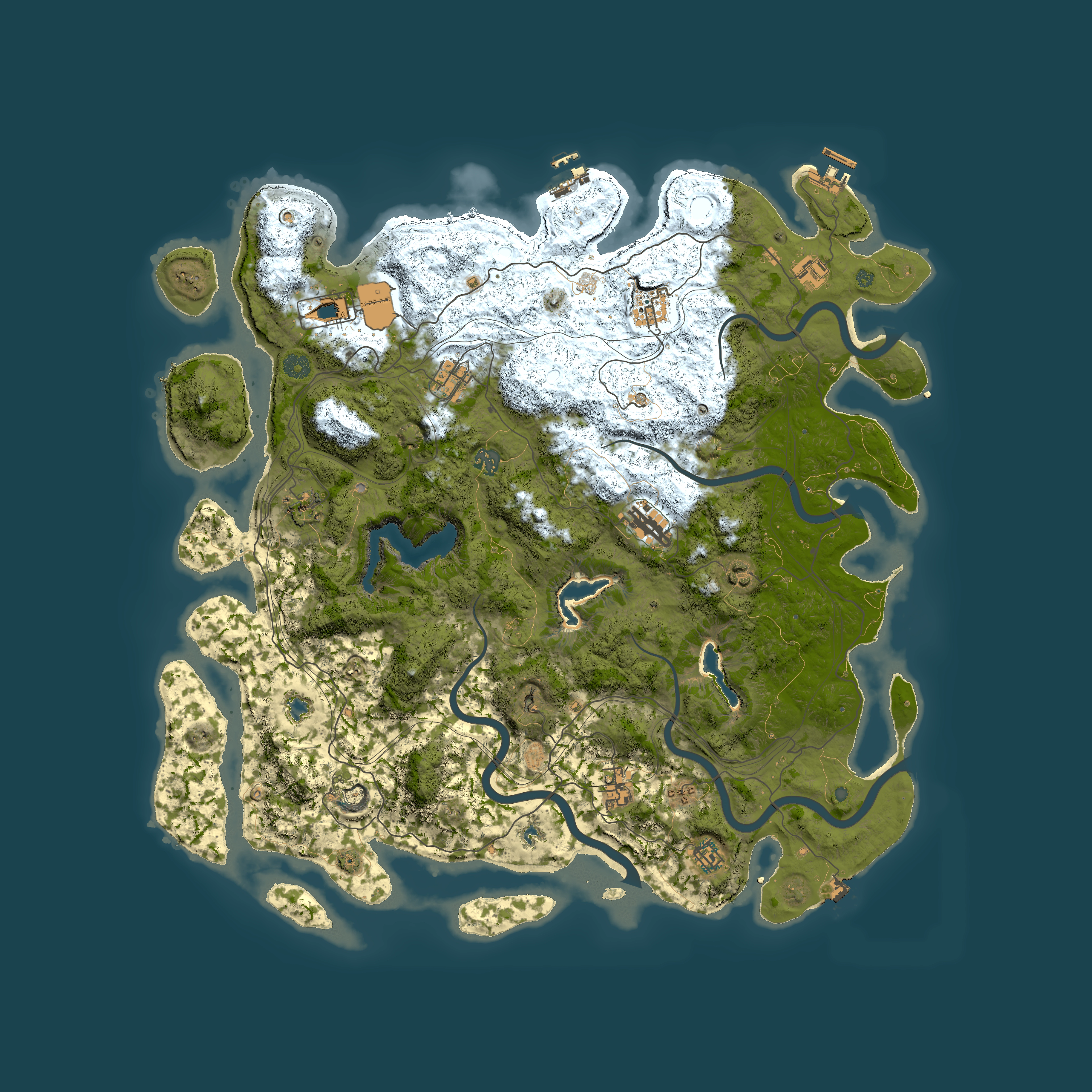 Full top-down render of Rust map seed 1424811081, 4850x4850m