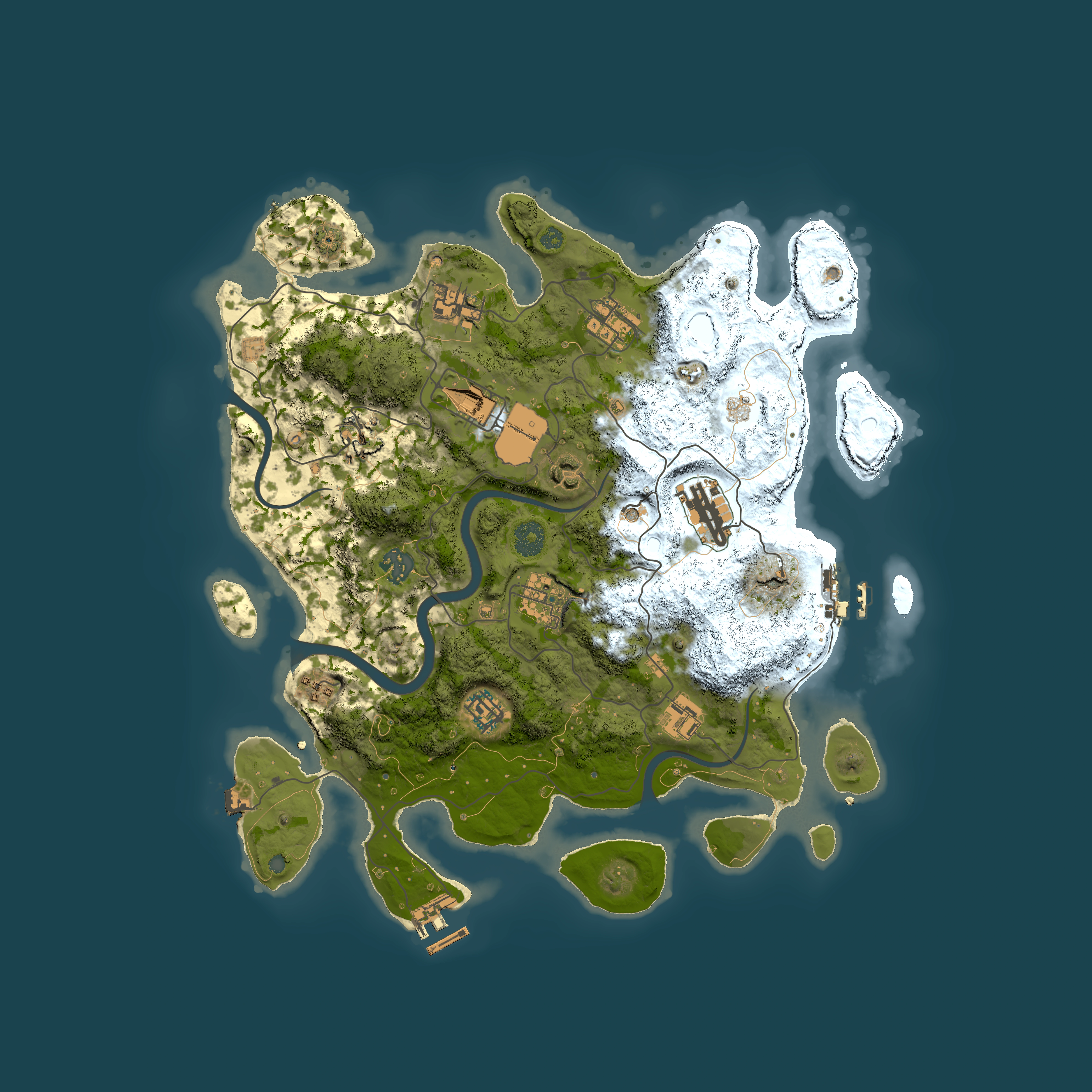 Full top-down render of Rust map seed 1524819367, 3750x3750m