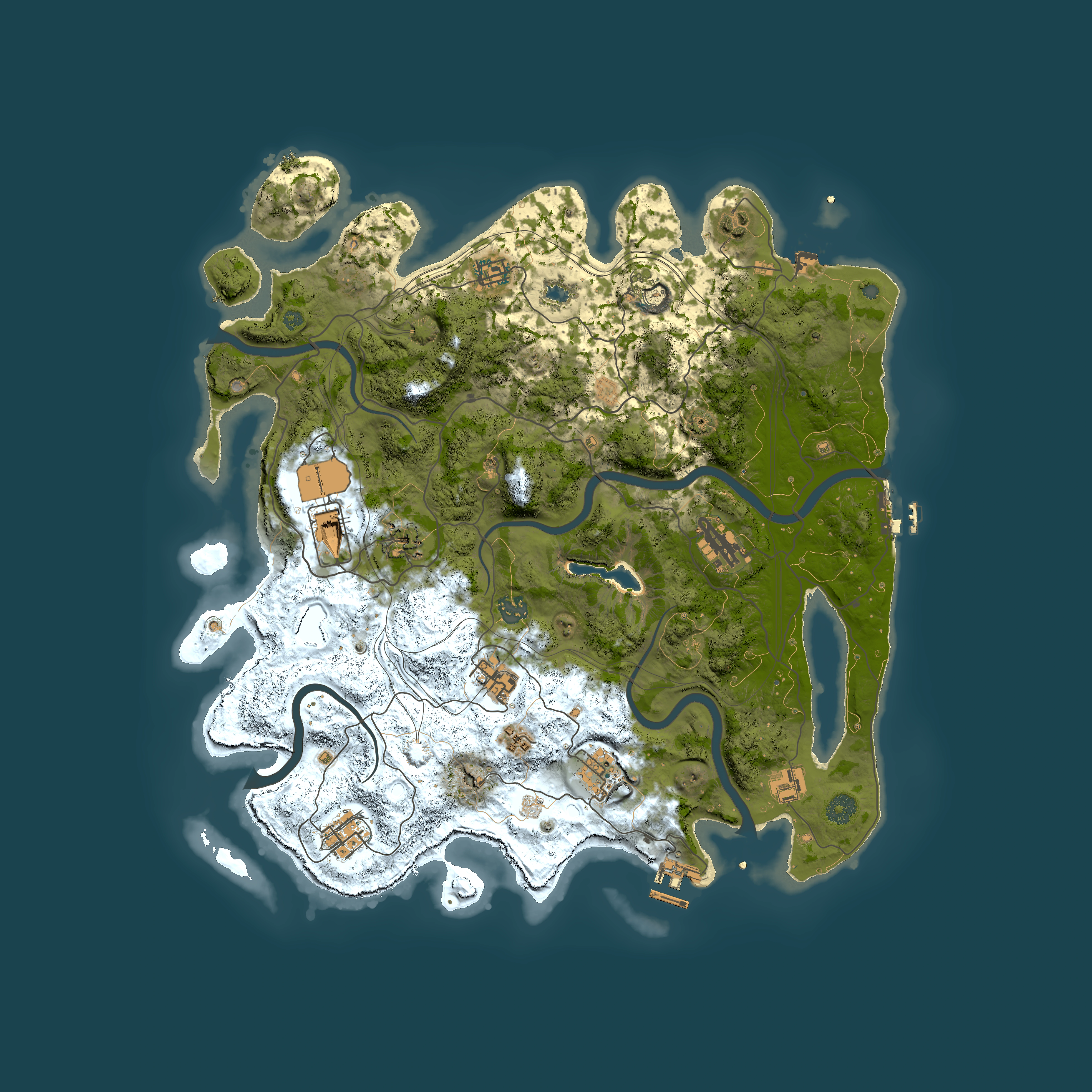 Full top-down render of Rust map seed 1272033904, 4300x4300m