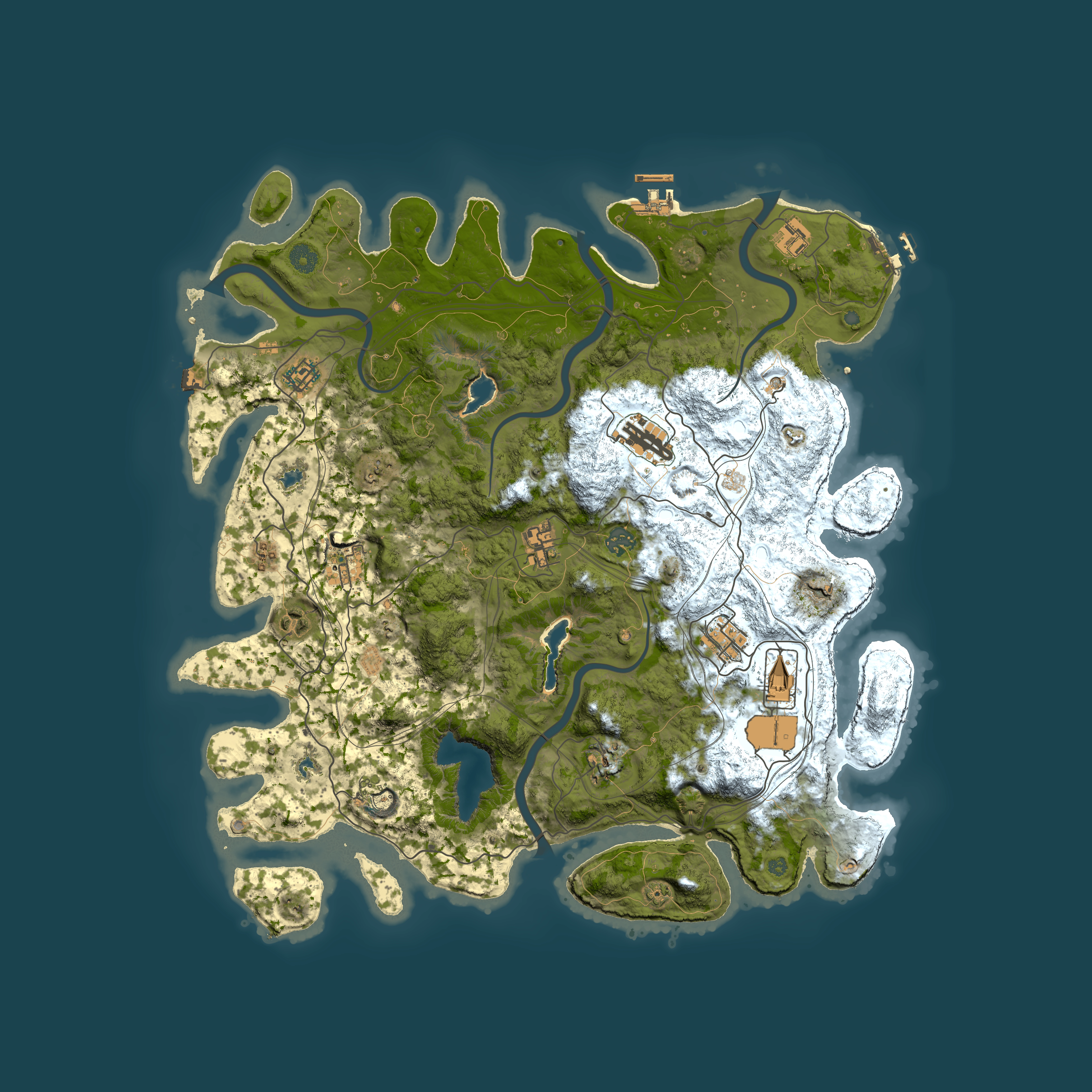 Full top-down render of Rust map seed 1161878790, 4500x4500m