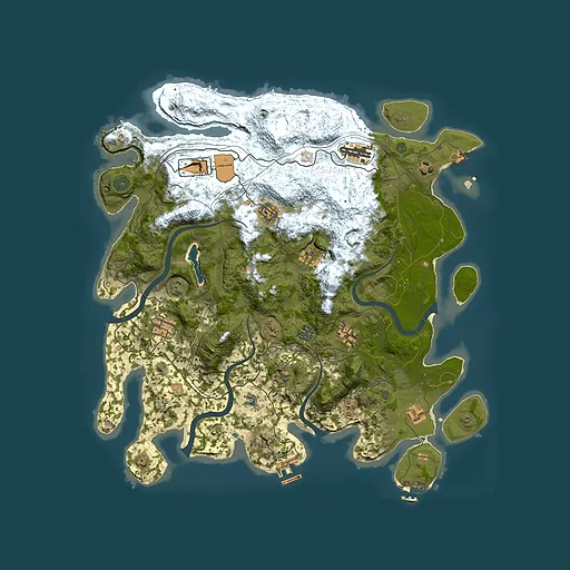 Rust map seed 1628764937, 4250x4250m top-down preview