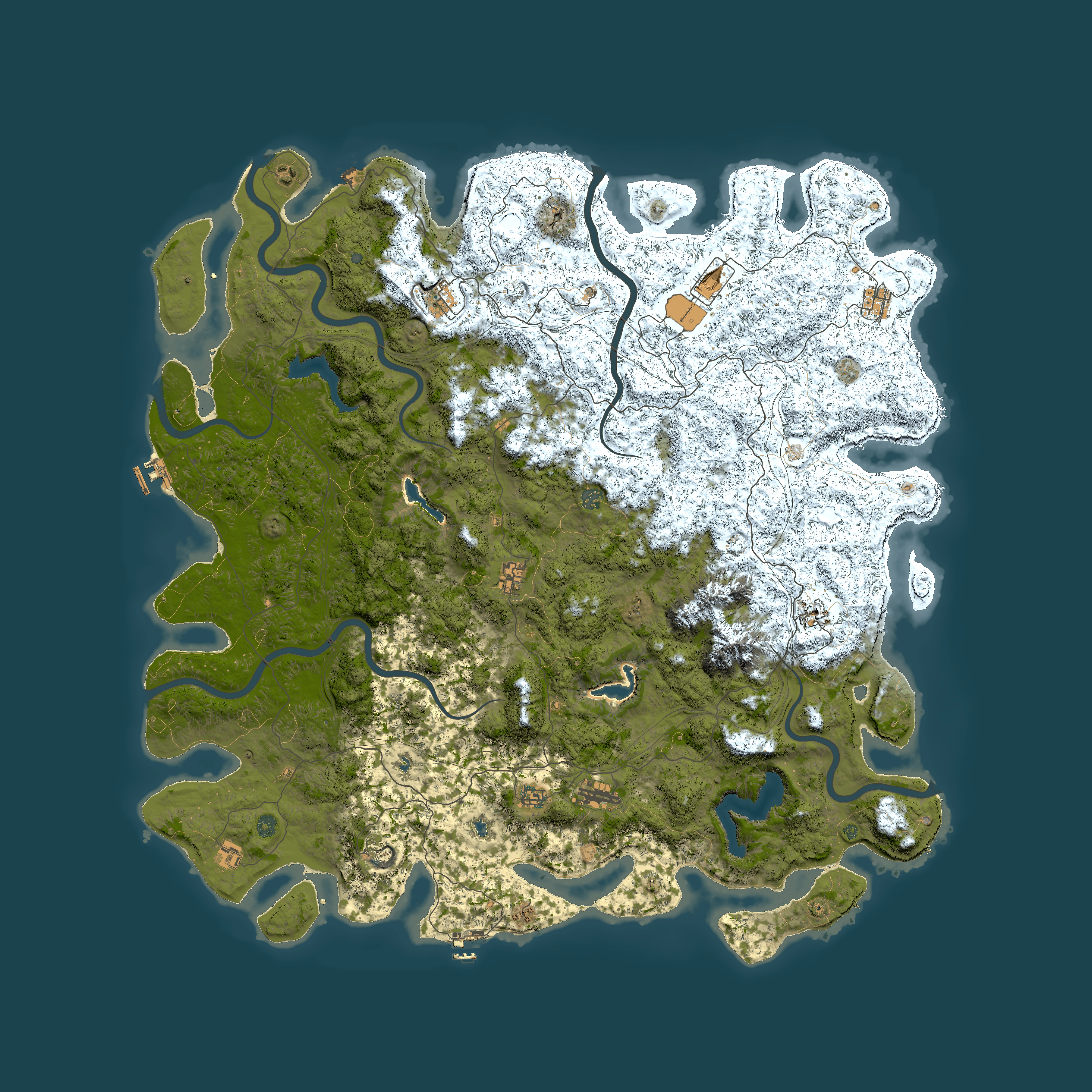 Full top-down render of Rust map seed 398857785, 6000x6000m