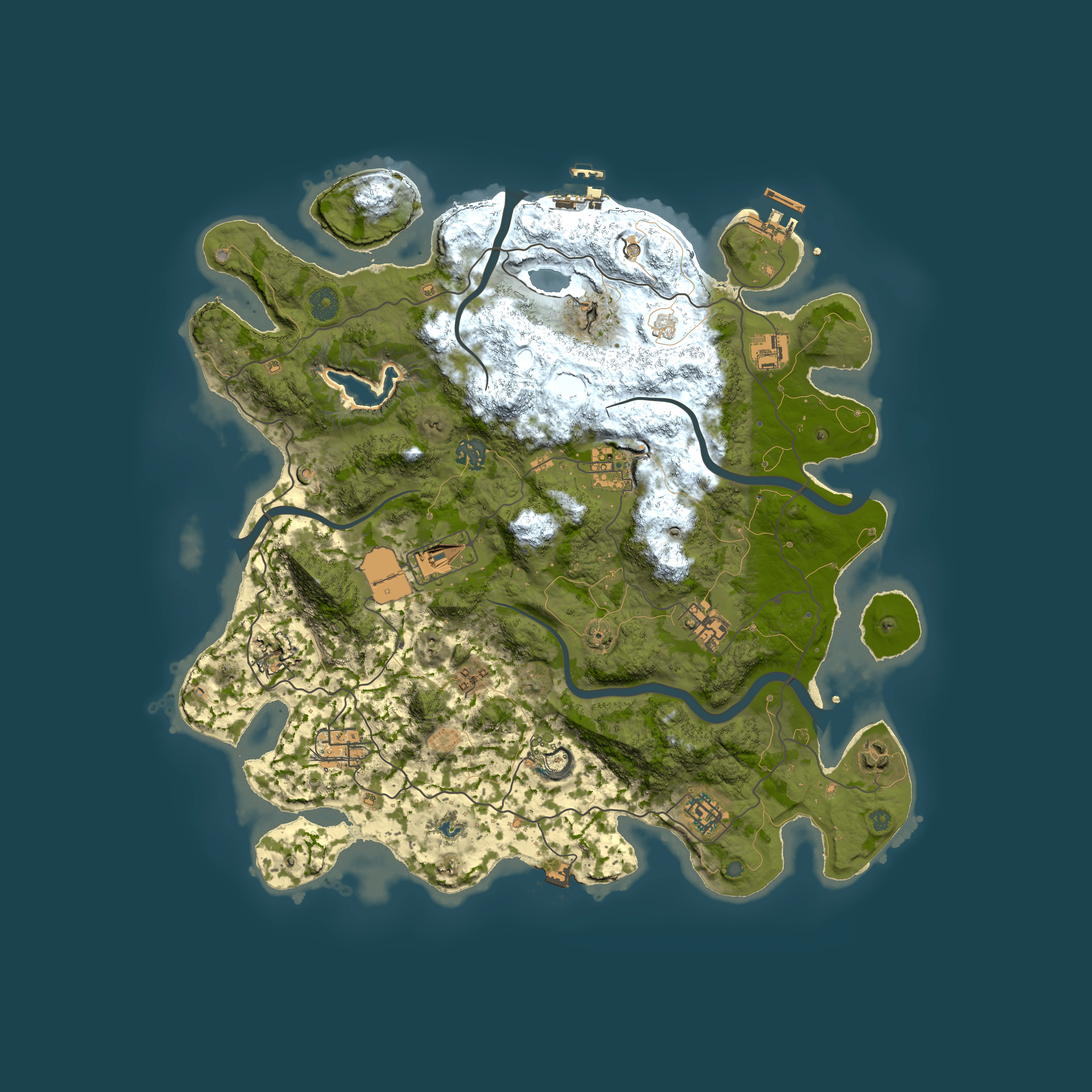 Full top-down render of Rust map seed 1044516383, 4000x4000m