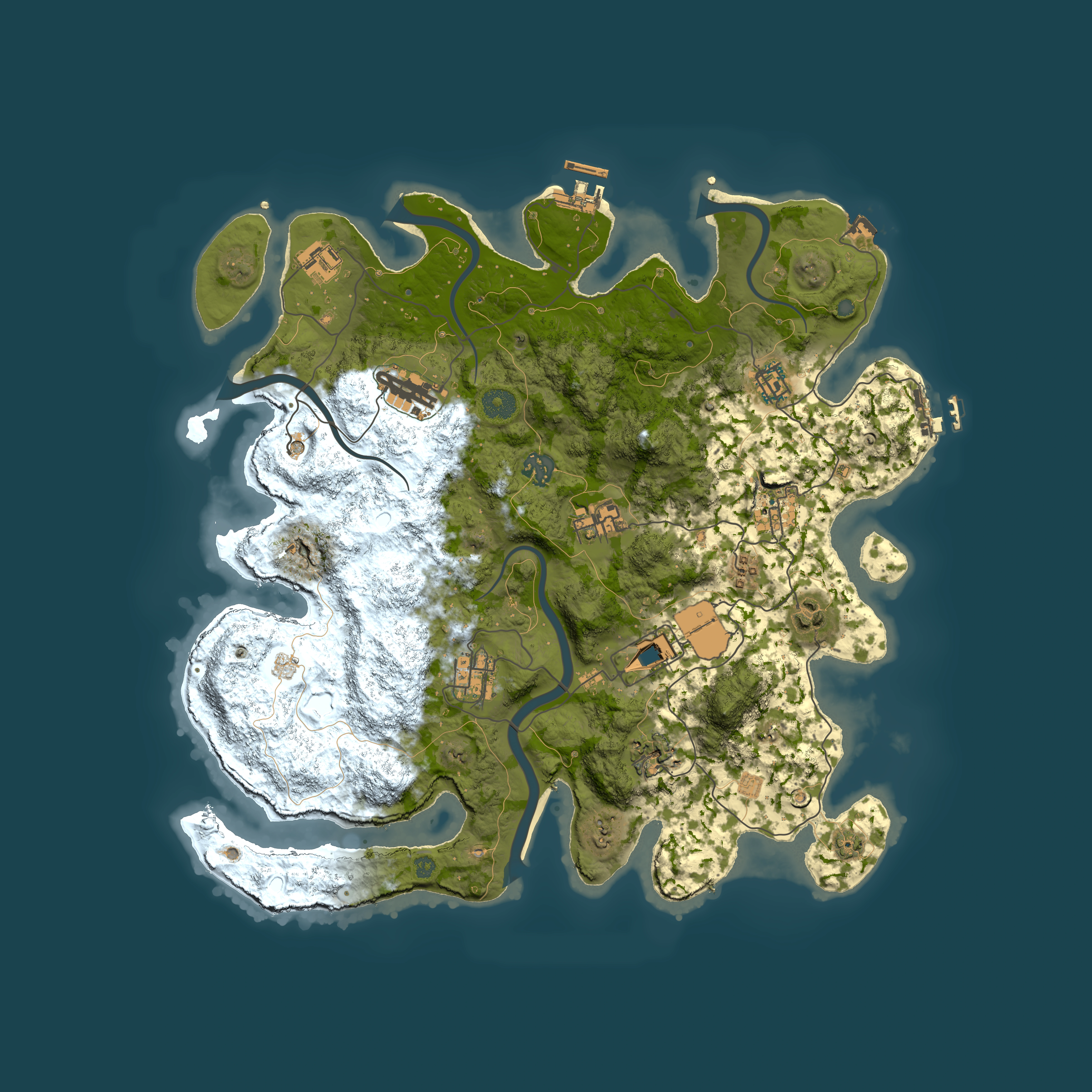 Full top-down render of Rust map seed 1052833755, 3900x3900m