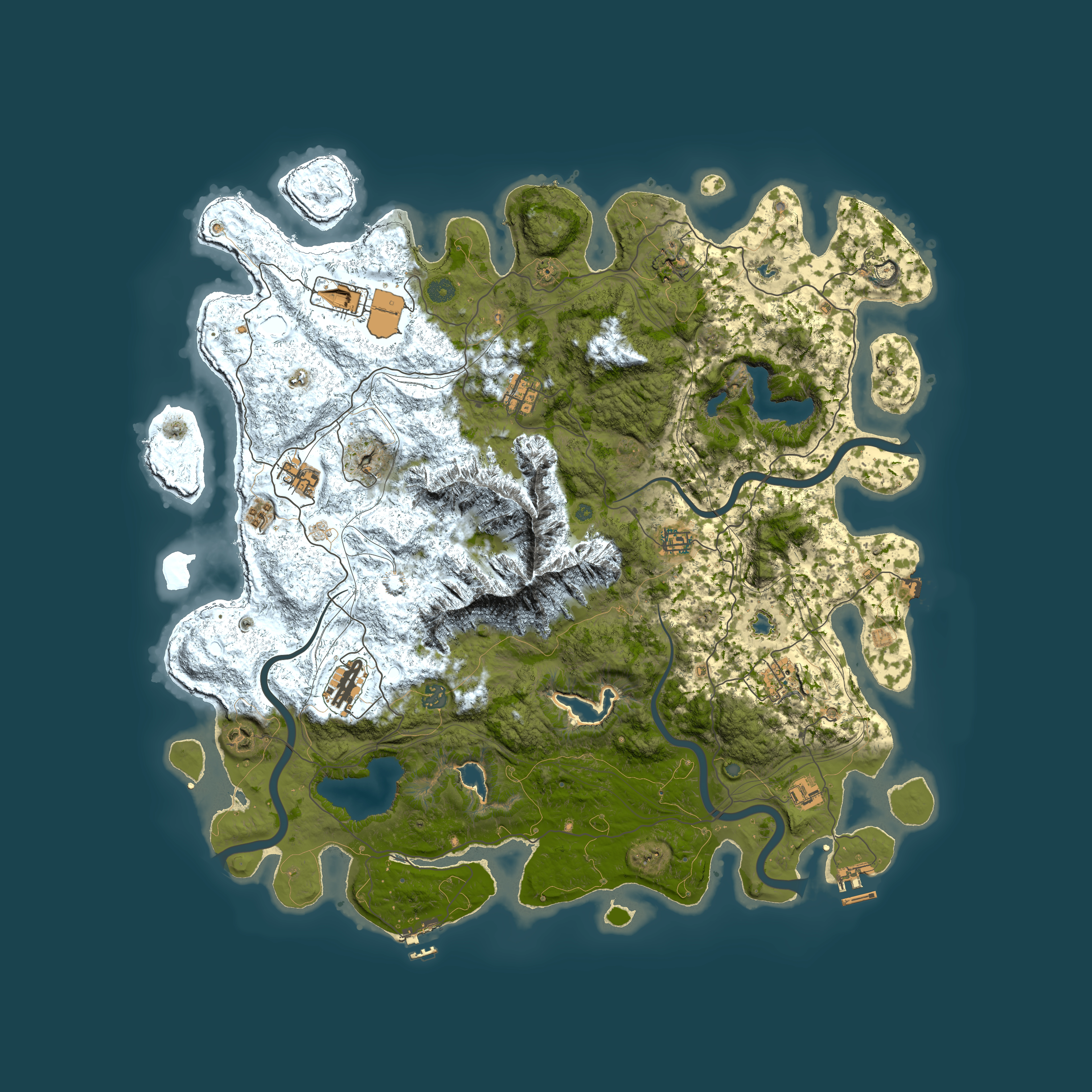 Full top-down render of Rust map seed 1340278070, 5000x5000m