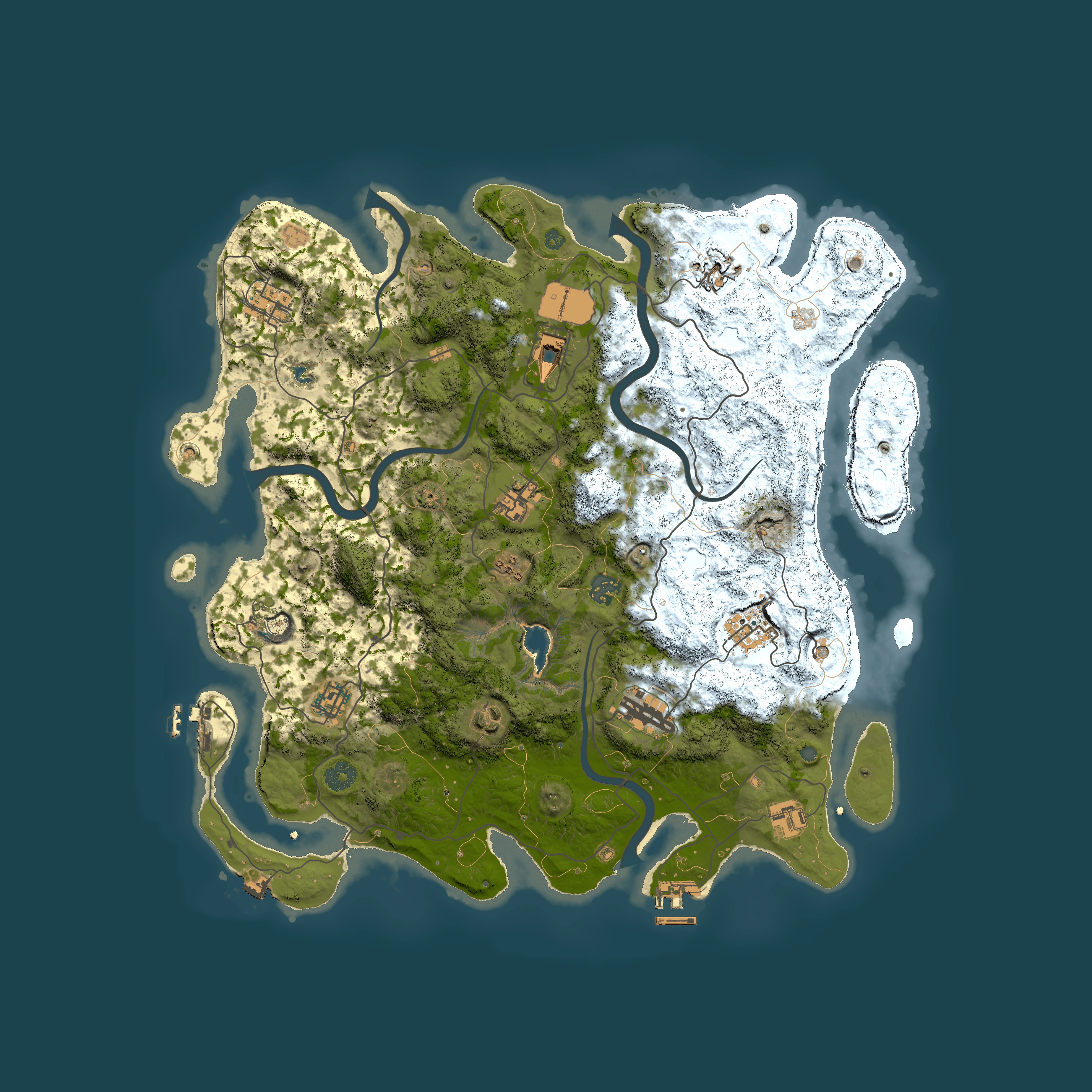 Full top-down render of Rust map seed 1701131334, 4200x4200m