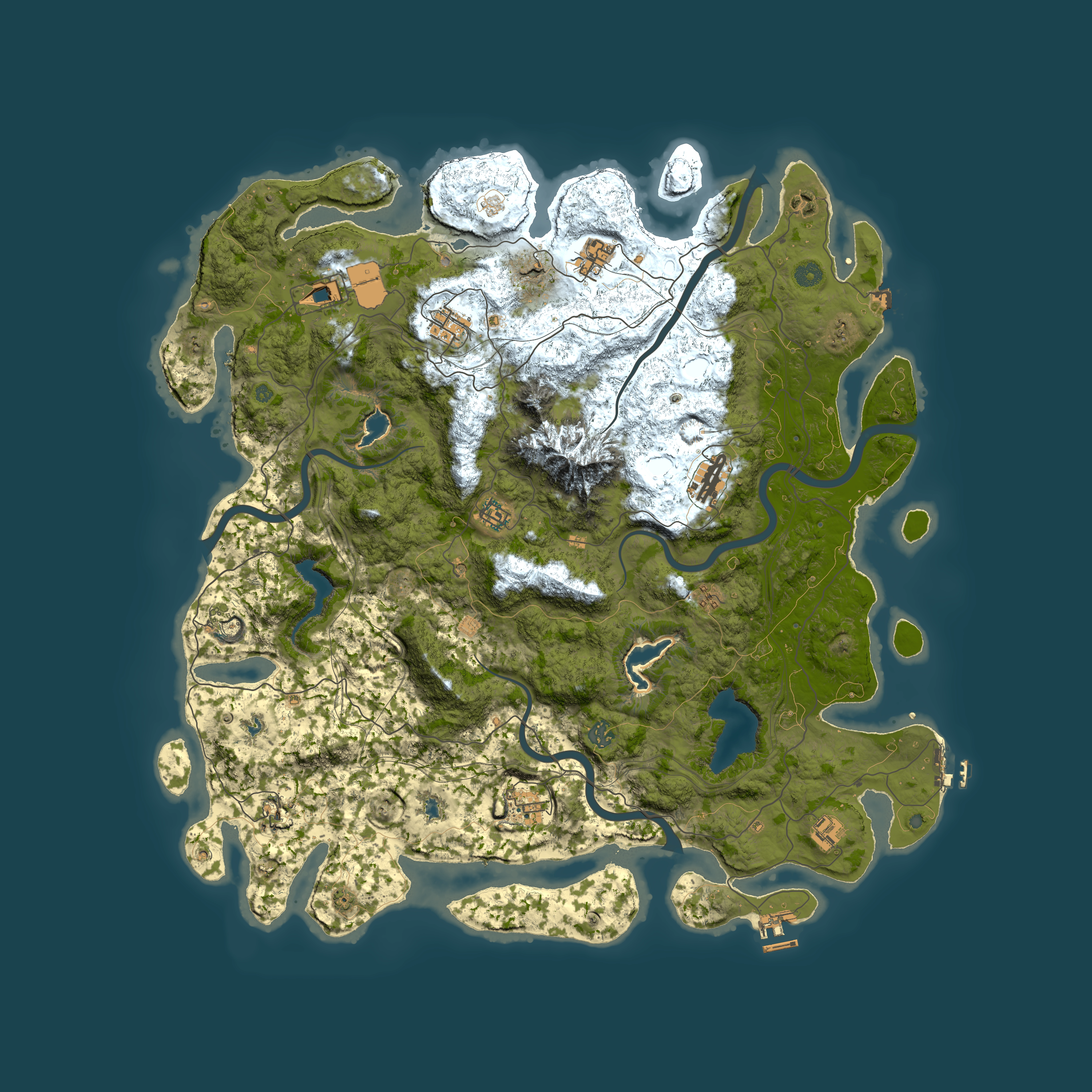 Full top-down render of Rust map seed 2135676277, 5000x5000m
