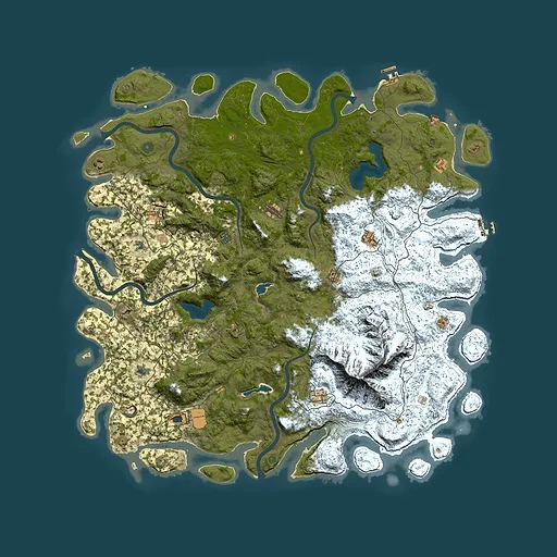 Rust map seed 1992854734, 5850x5850m top-down preview