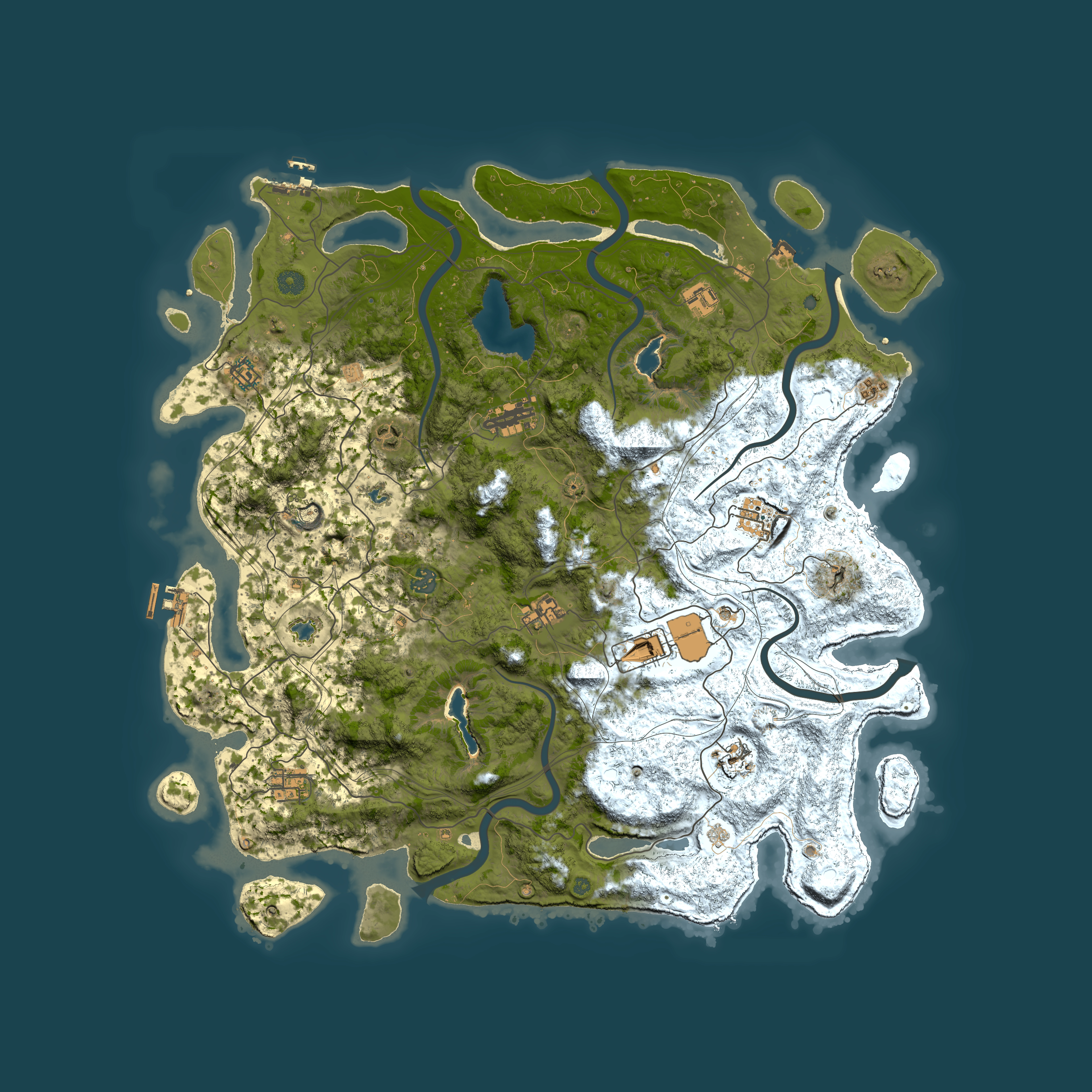 Full top-down render of Rust map seed 1697230414, 4900x4900m