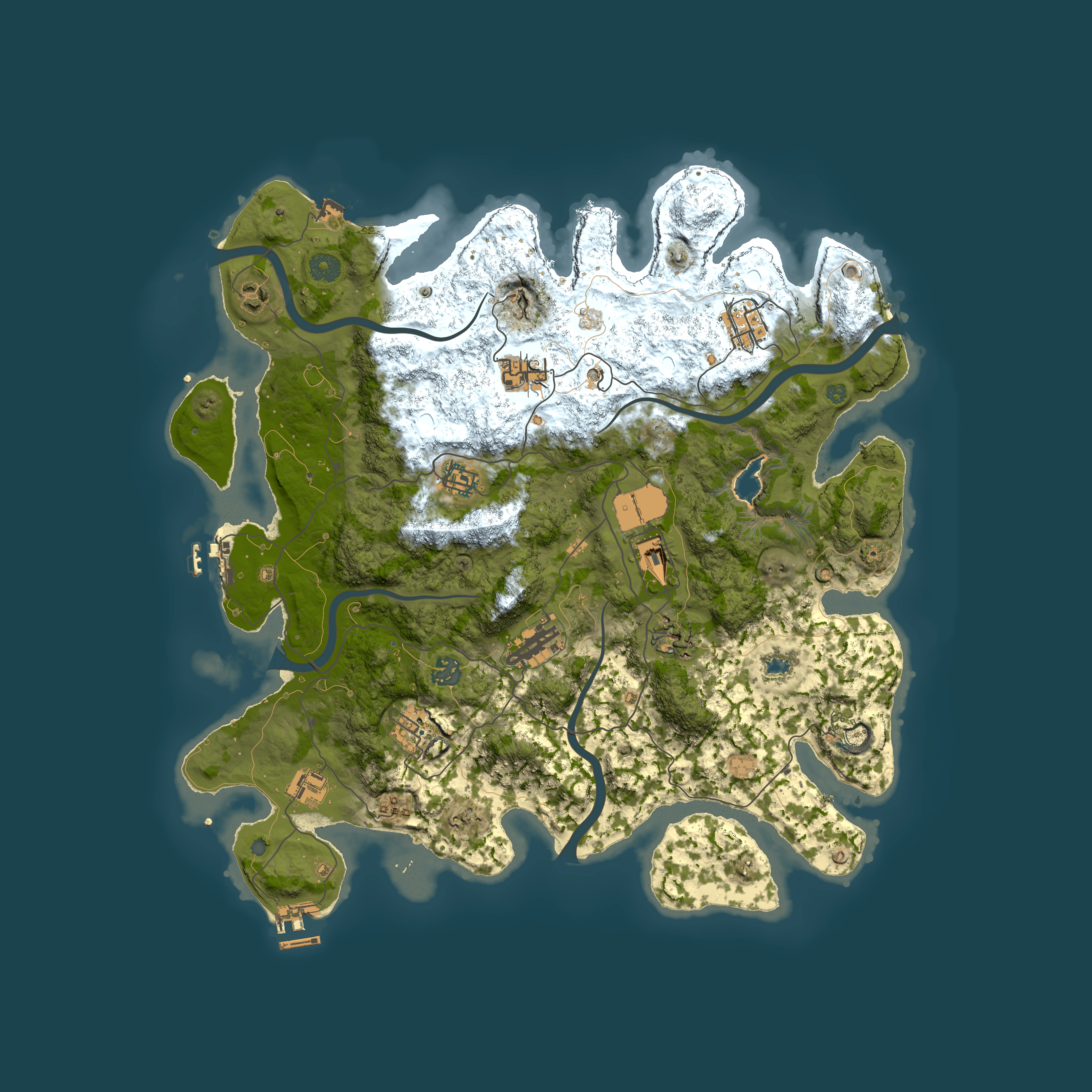 Full top-down render of Rust map seed 676647649, 4150x4150m
