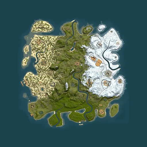 Rust map seed 1456161707, 4400x4400m top-down preview