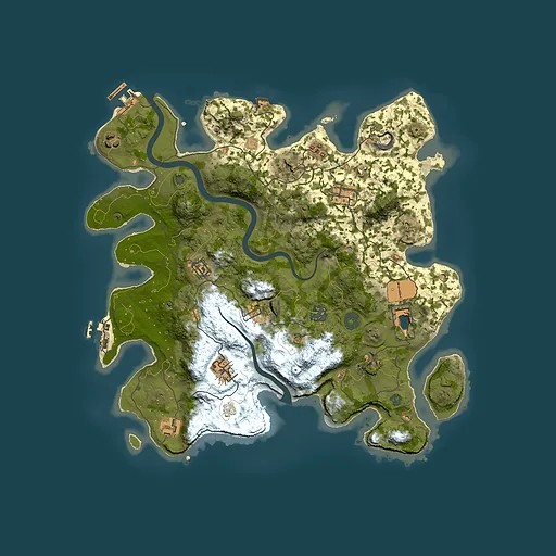 Rust map seed 222104986, 3700x3700m top-down preview