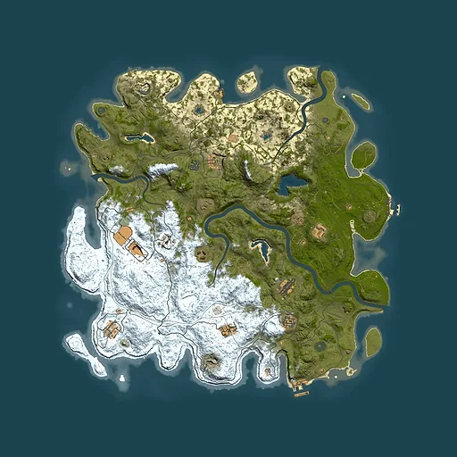 Rust map seed 701153632, 4950x4950m top-down preview