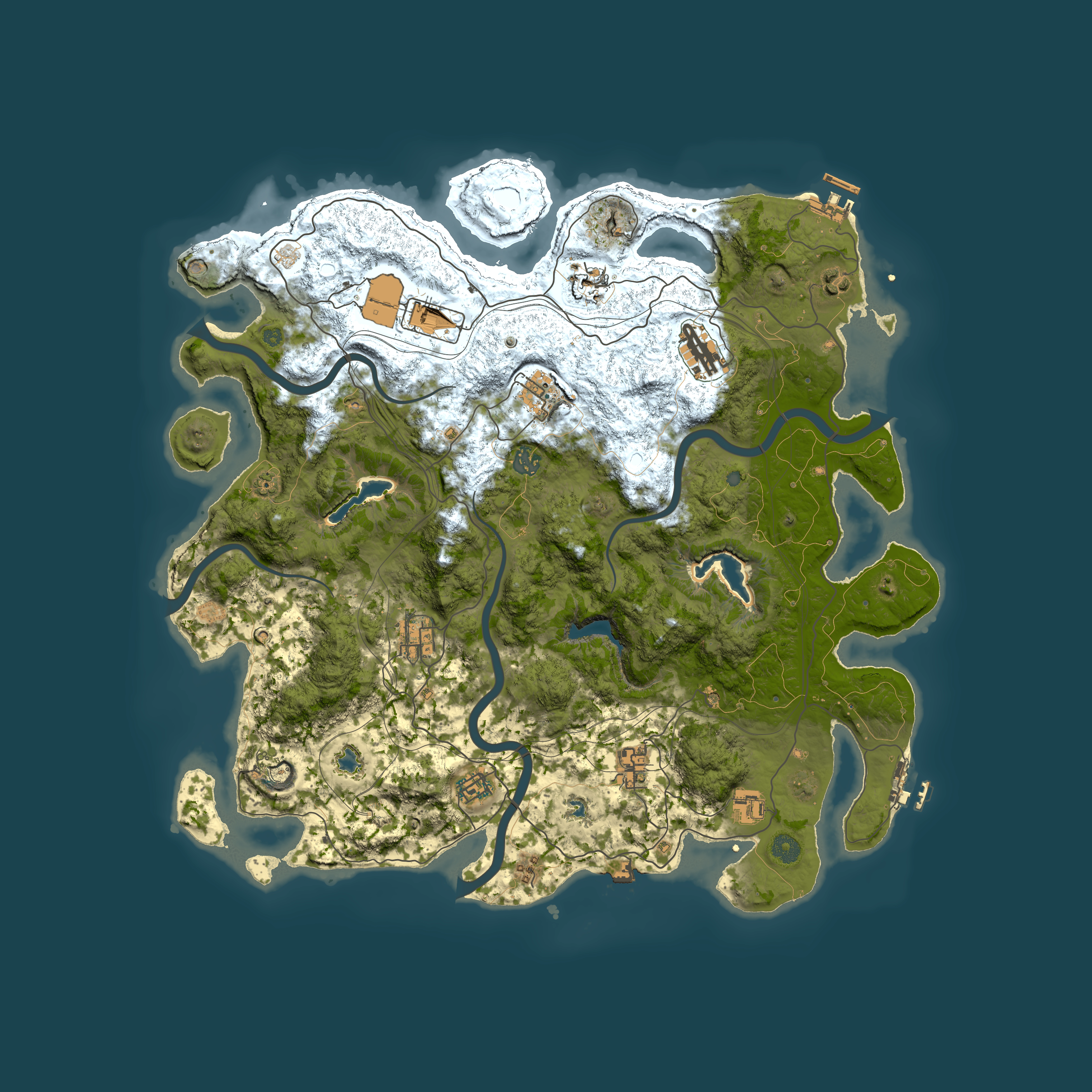 Full top-down render of Rust map seed 609863461, 4500x4500m