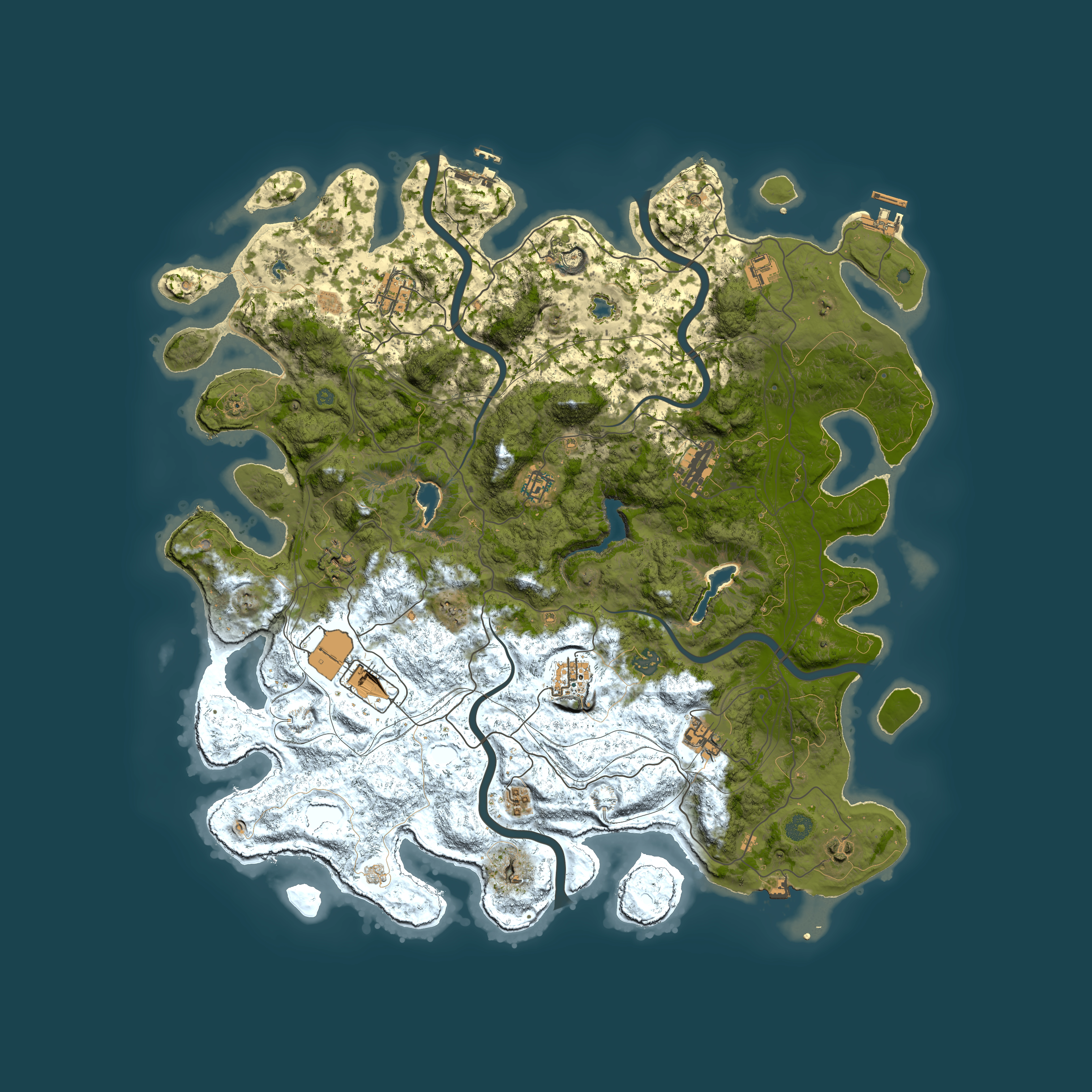 Full top-down render of Rust map seed 1118436803, 4850x4850m
