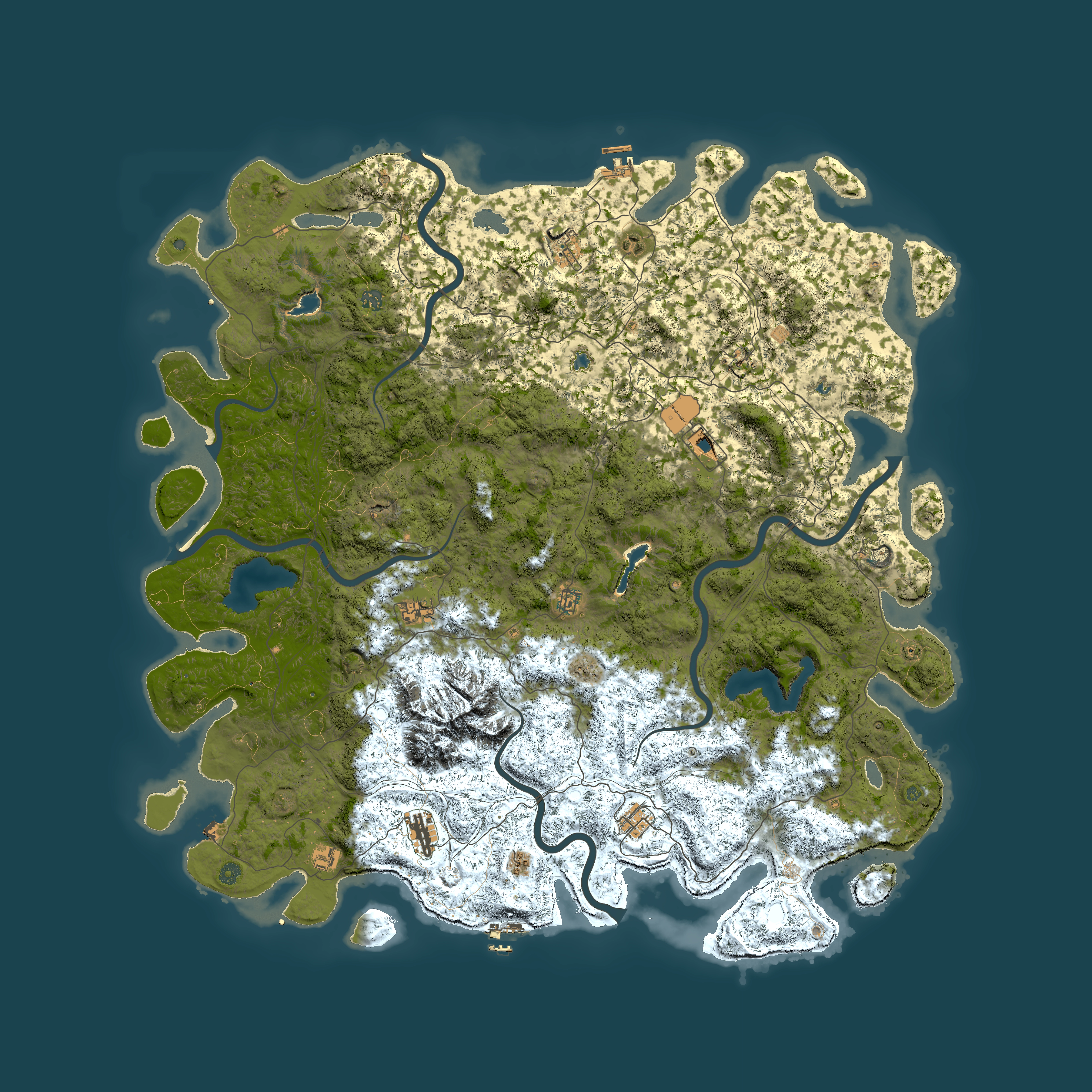 Full top-down render of Rust map seed 1526826347, 6000x6000m