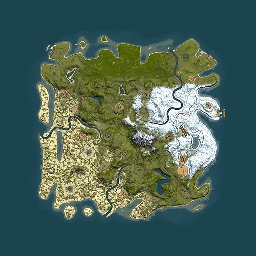 Rust map seed 32268735, 5000x5000m top-down preview
