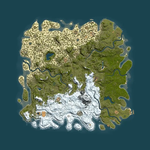 Rust map seed 411142667, 6000x6000m top-down preview