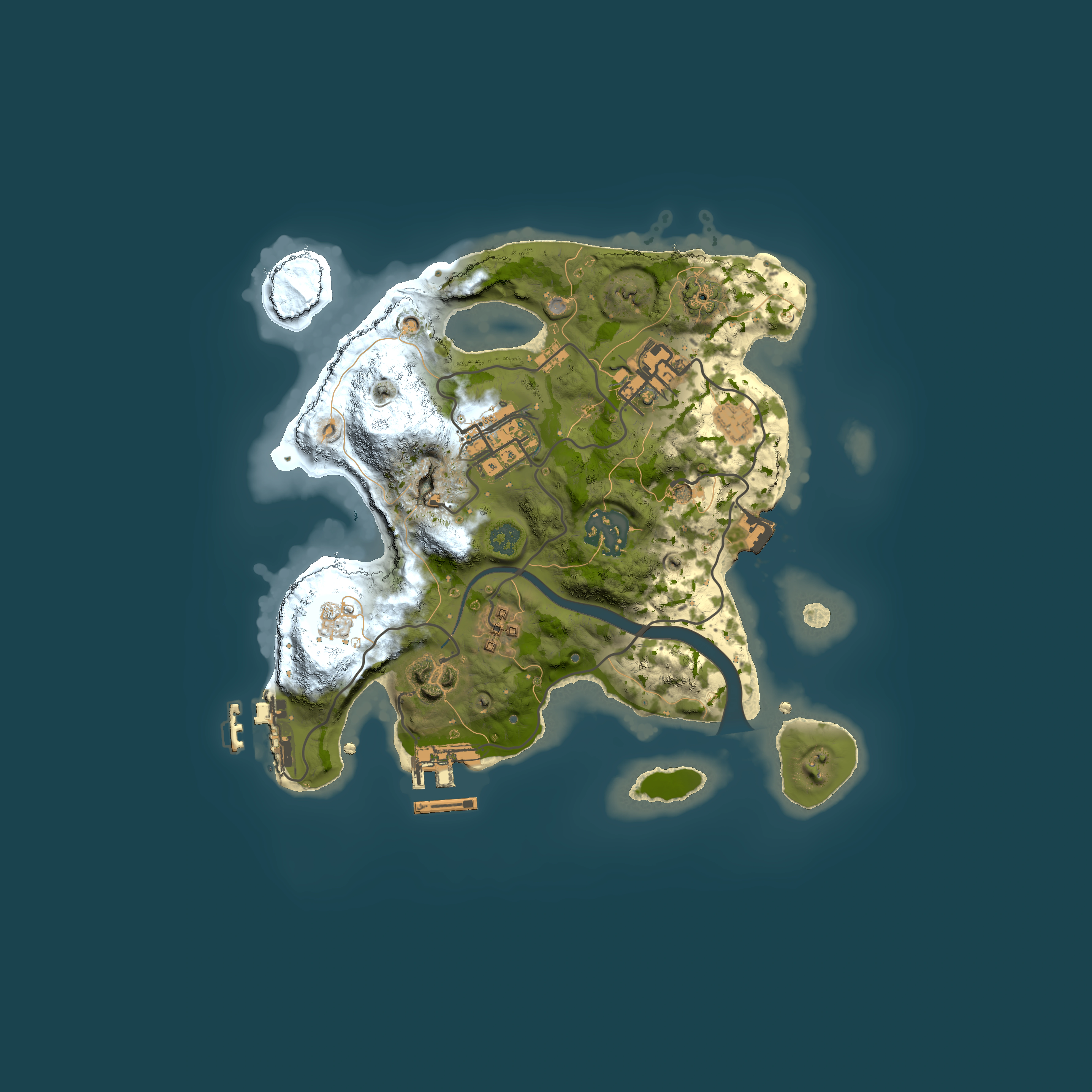 Full top-down render of Rust map seed 1202426136, 2500x2500m