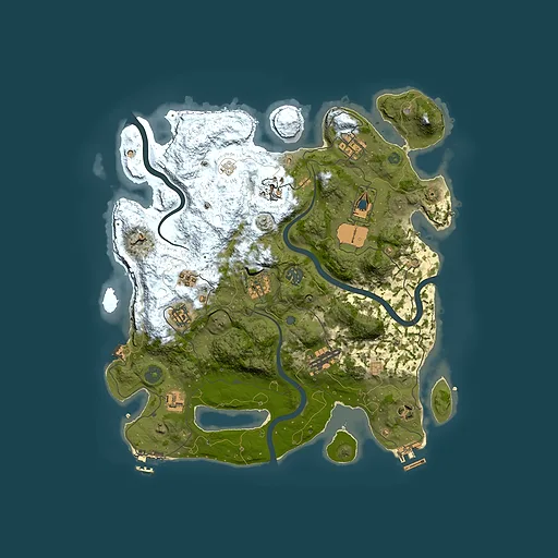 Rust map seed 293350321, 3700x3700m top-down preview
