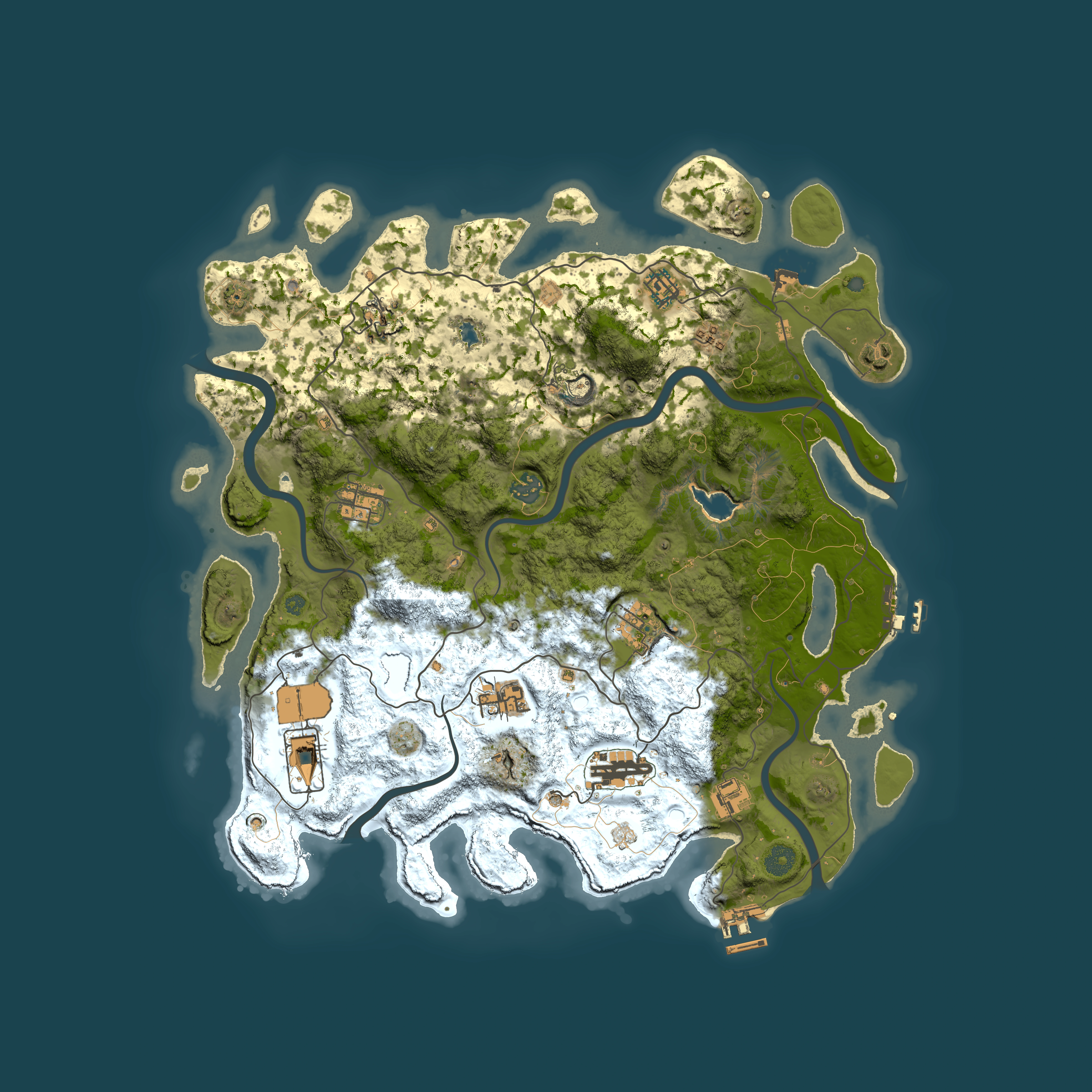 Full top-down render of Rust map seed 1876711952, 4150x4150m