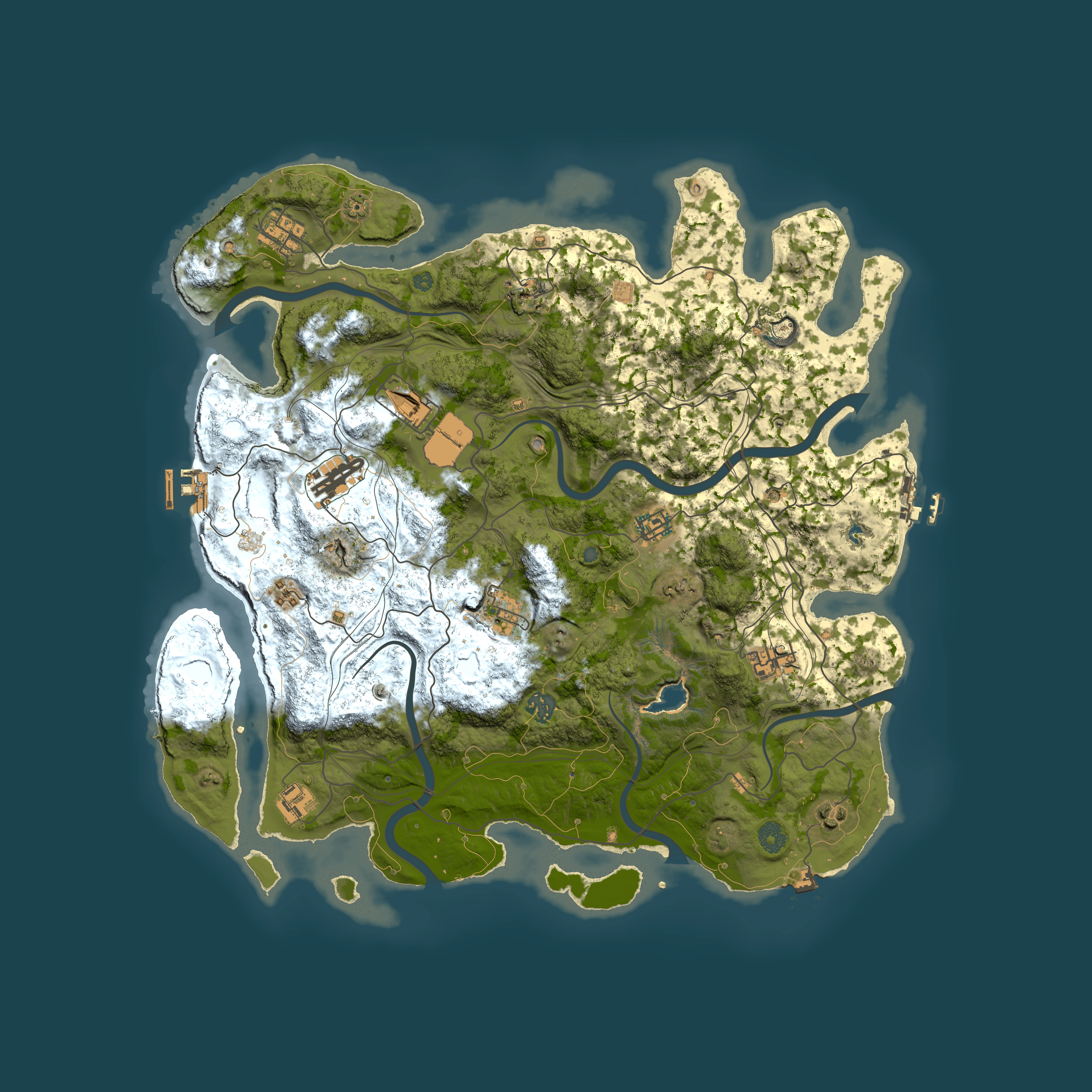 Full top-down render of Rust map seed 1033005607, 4300x4300m