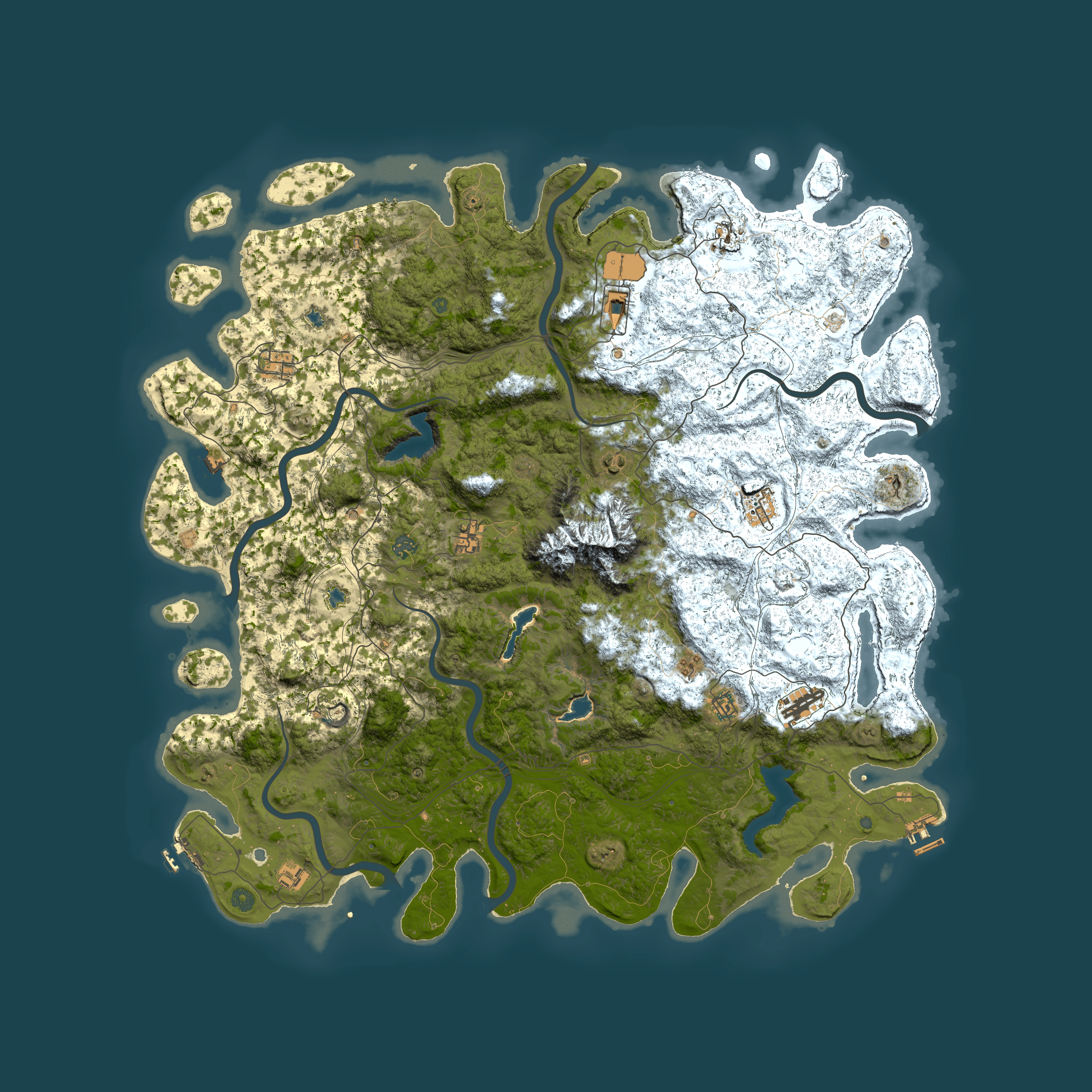 Full top-down render of Rust map seed 229246262, 5600x5600m