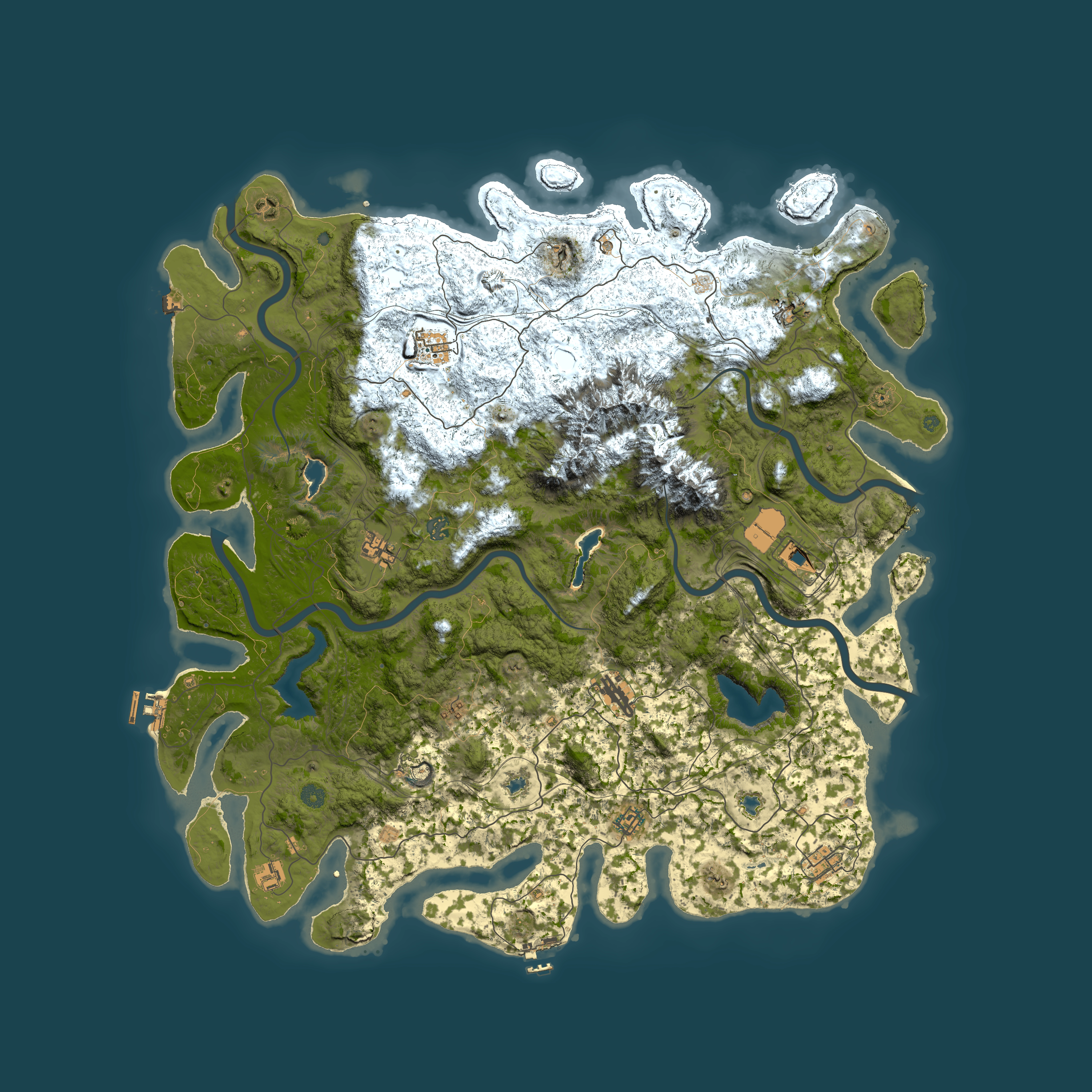Full top-down render of Rust map seed 1729498259, 5350x5350m