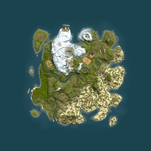 Rust map seed 2146153608, 3500x3500m top-down preview