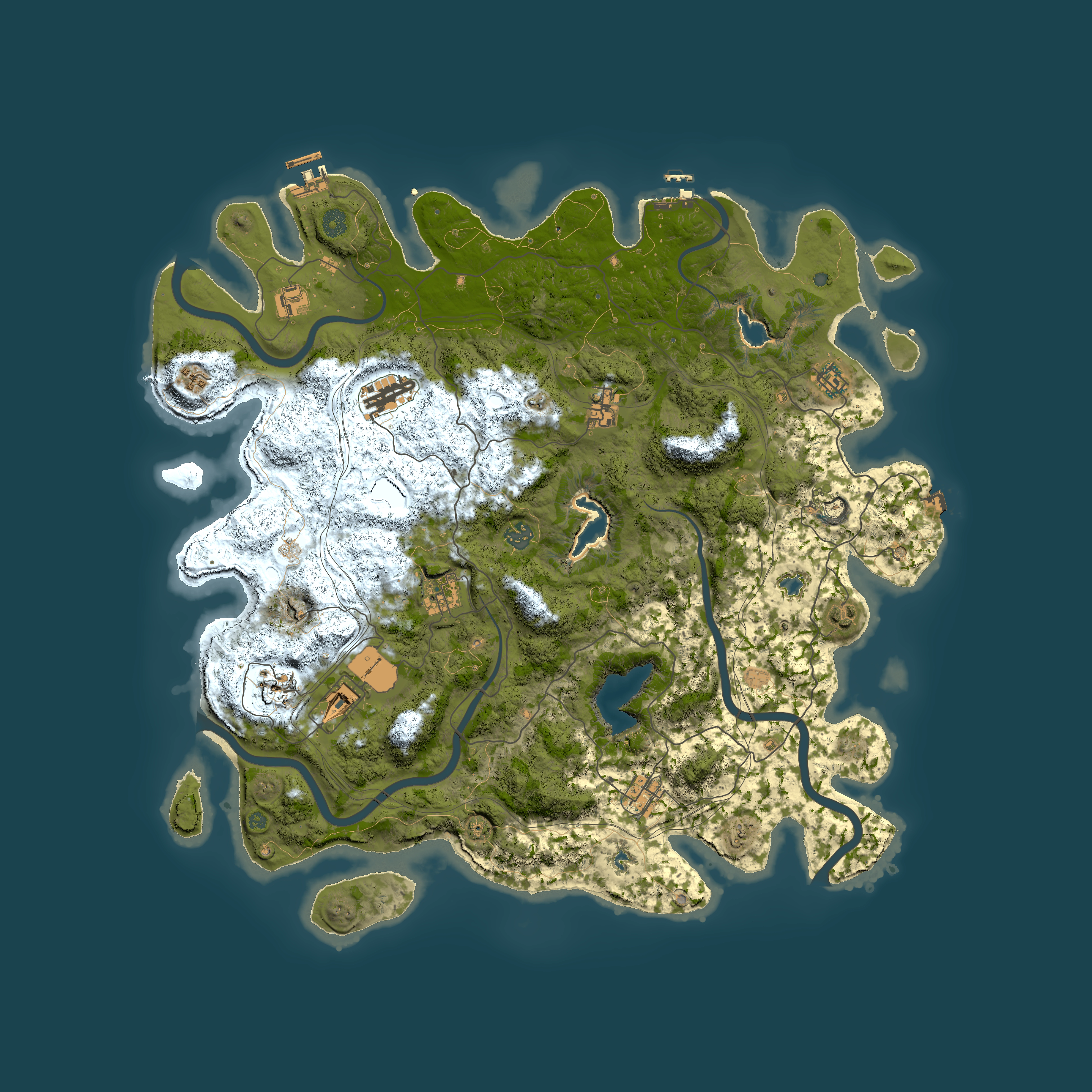 Full top-down render of Rust map seed 99174197, 4750x4750m
