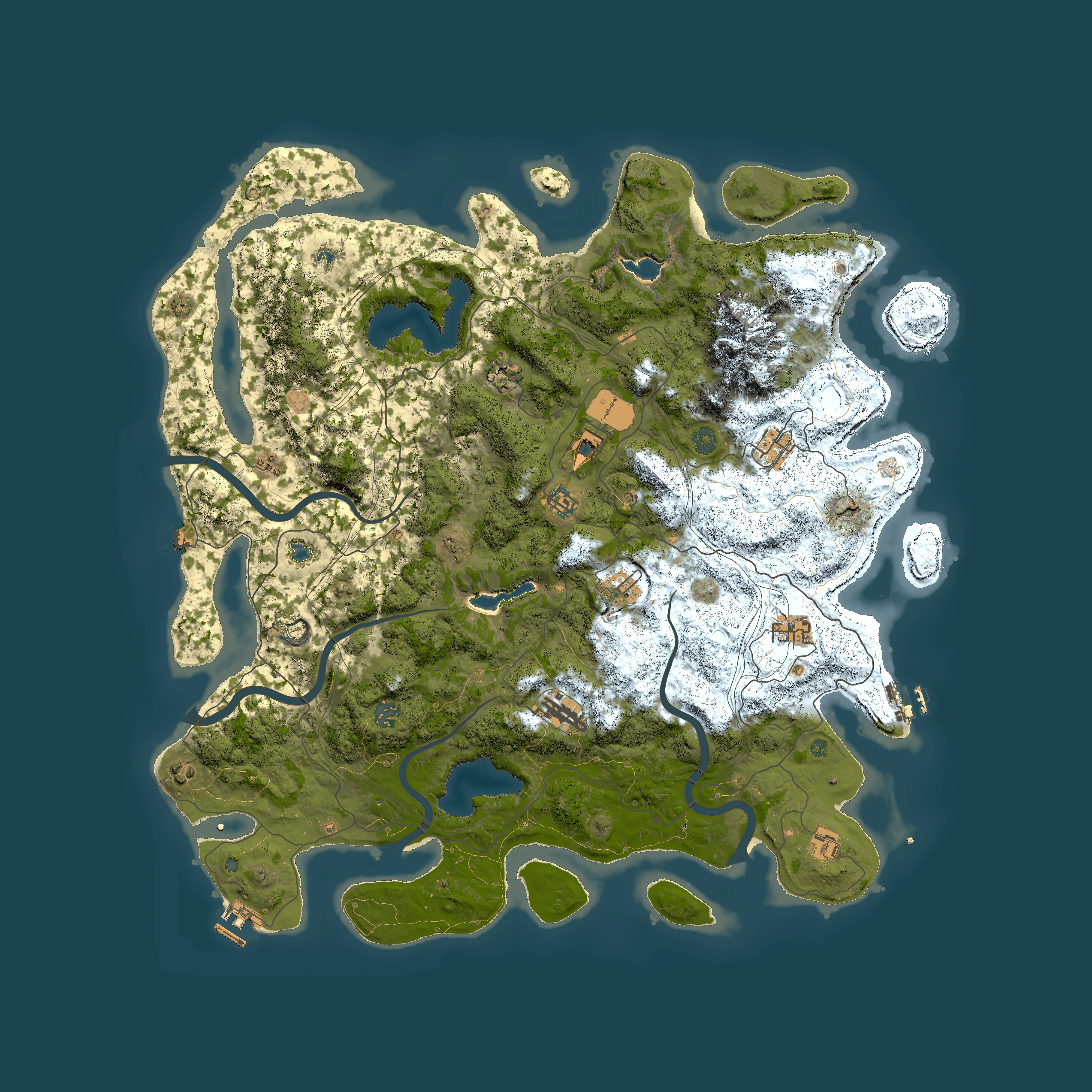 Full top-down render of Rust map seed 306906550, 5000x5000m