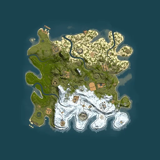 Rust map seed 128521549, 3700x3700m top-down preview