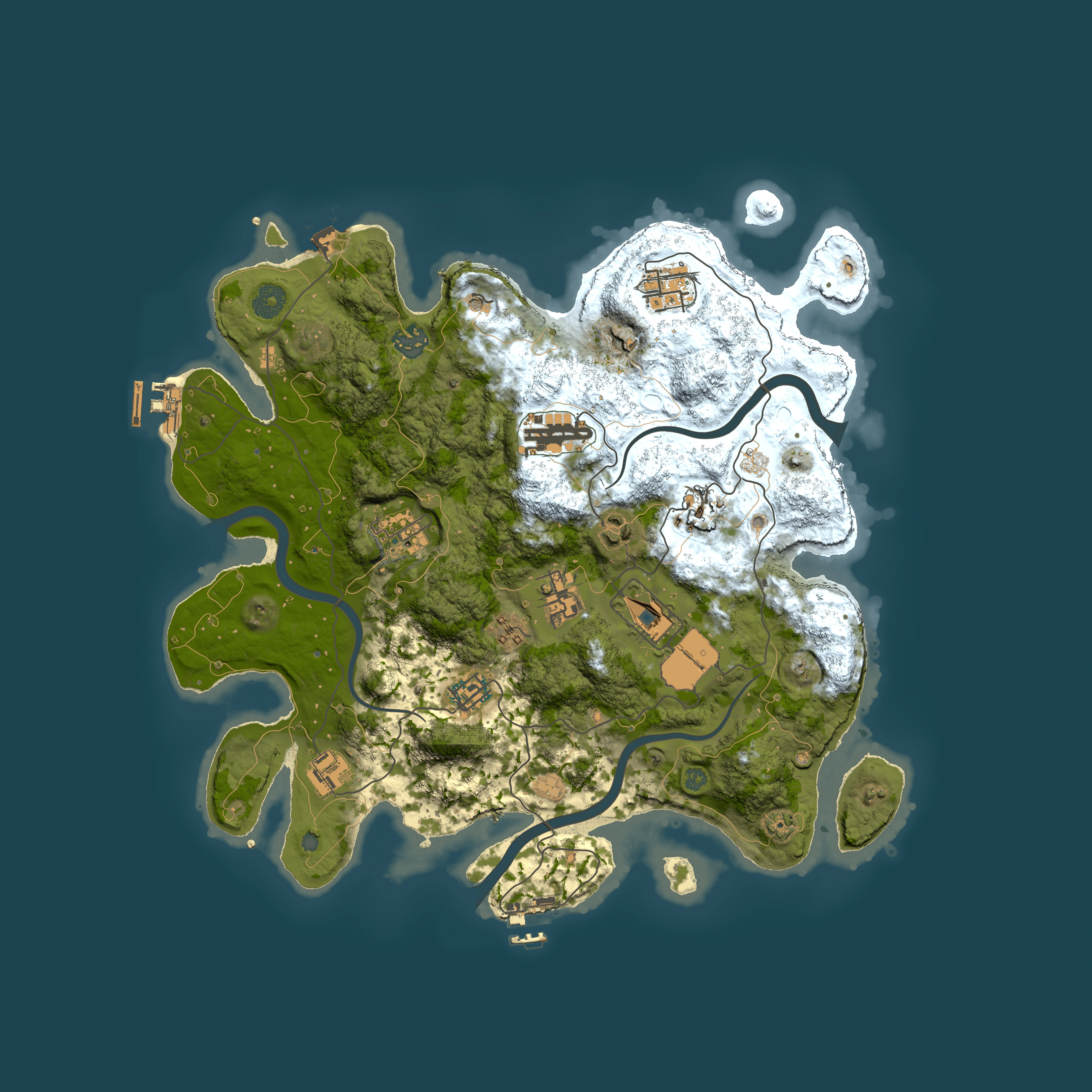 Full top-down render of Rust map seed 1704945294, 3700x3700m