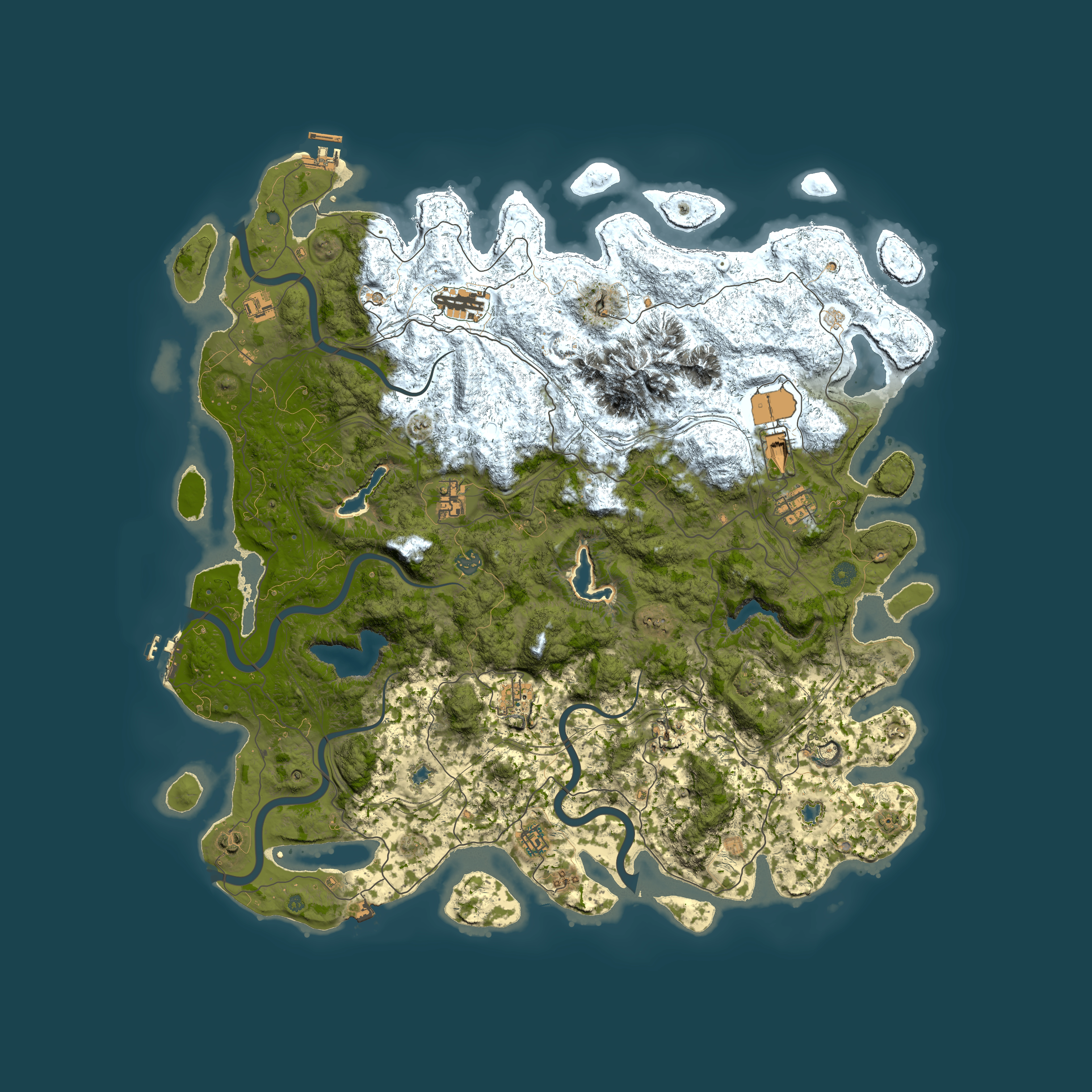 Full top-down render of Rust map seed 1623470177, 5200x5200m