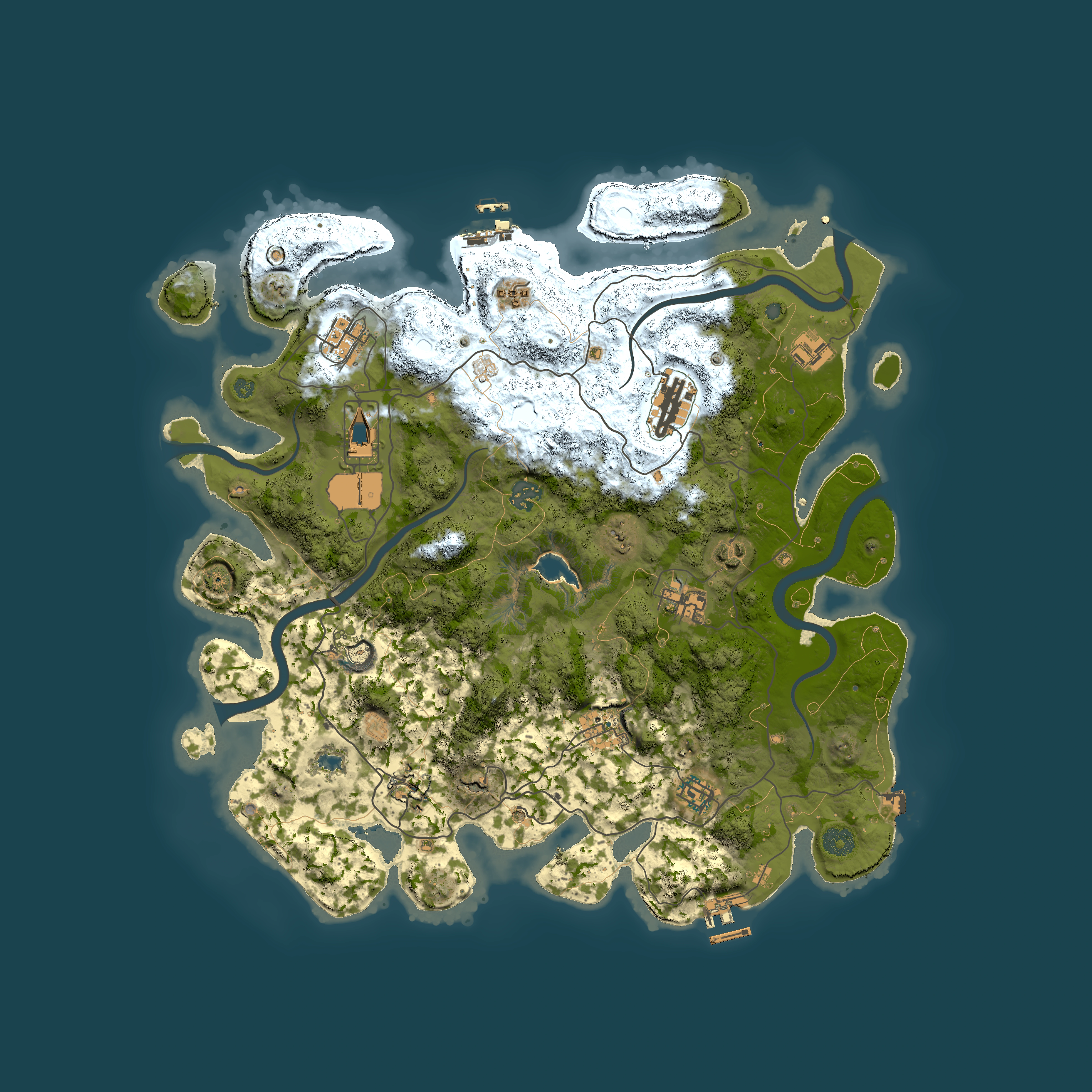Full top-down render of Rust map seed 1801700285, 4100x4100m