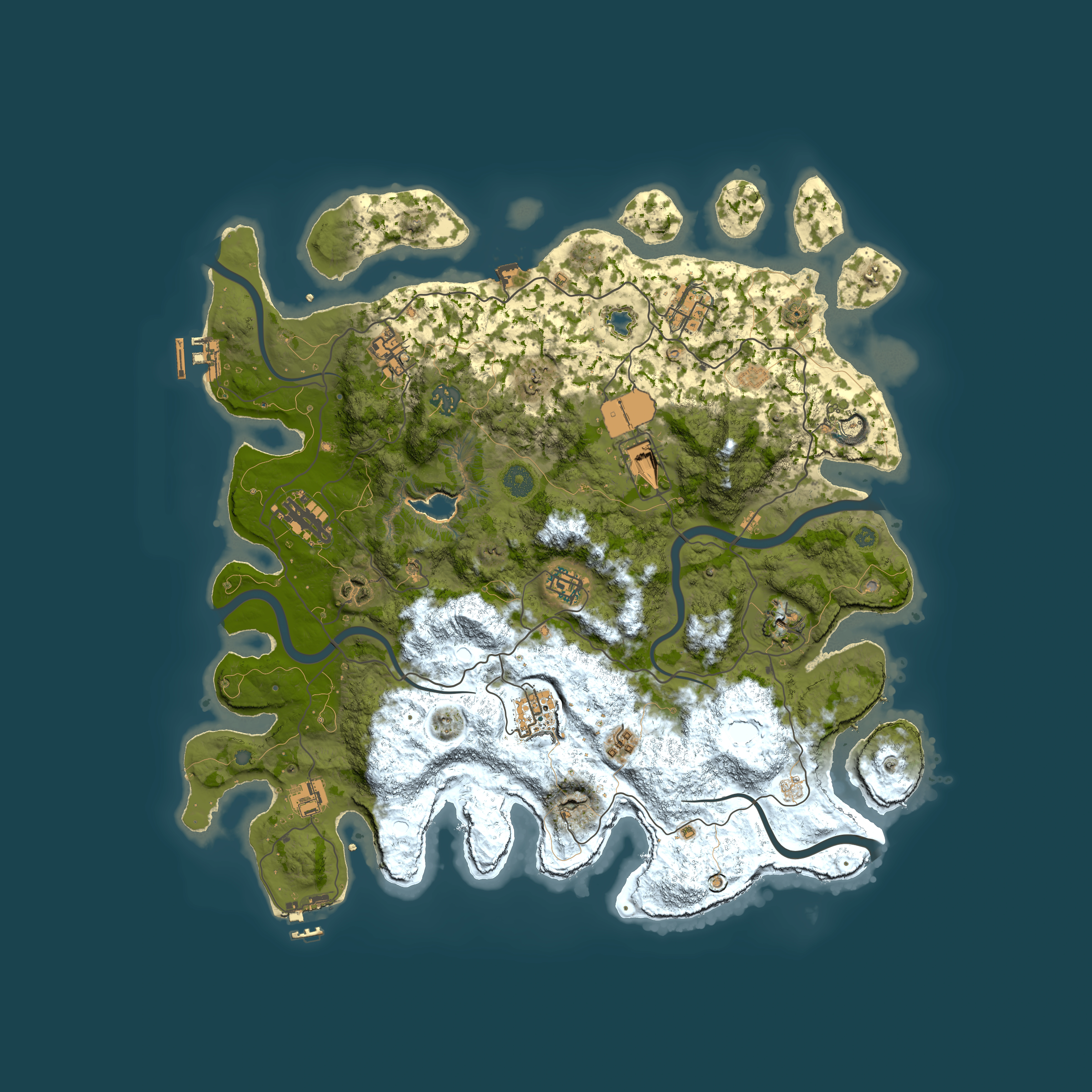 Full top-down render of Rust map seed 1456826251, 4200x4200m