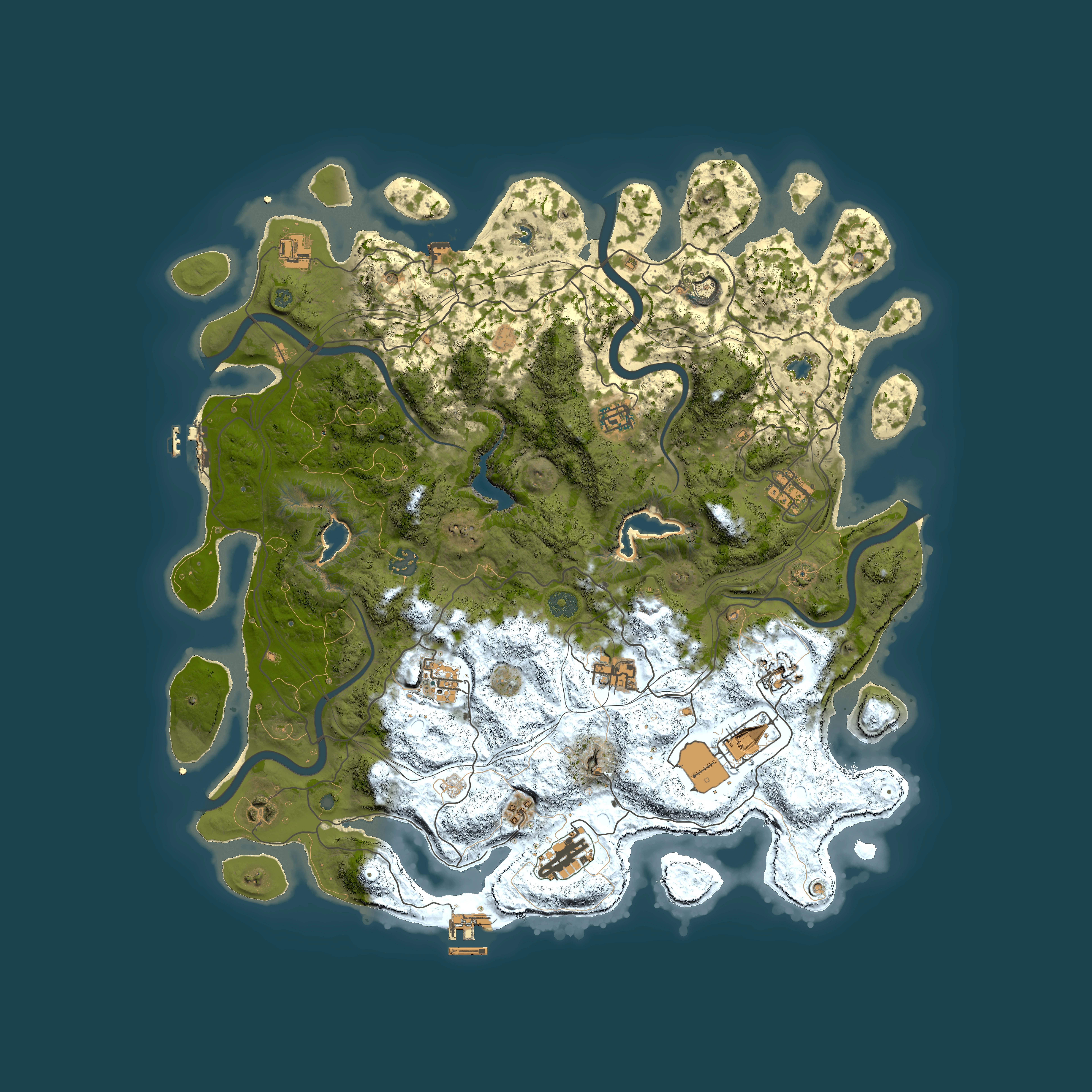 Full top-down render of Rust map seed 63186416, 4500x4500m