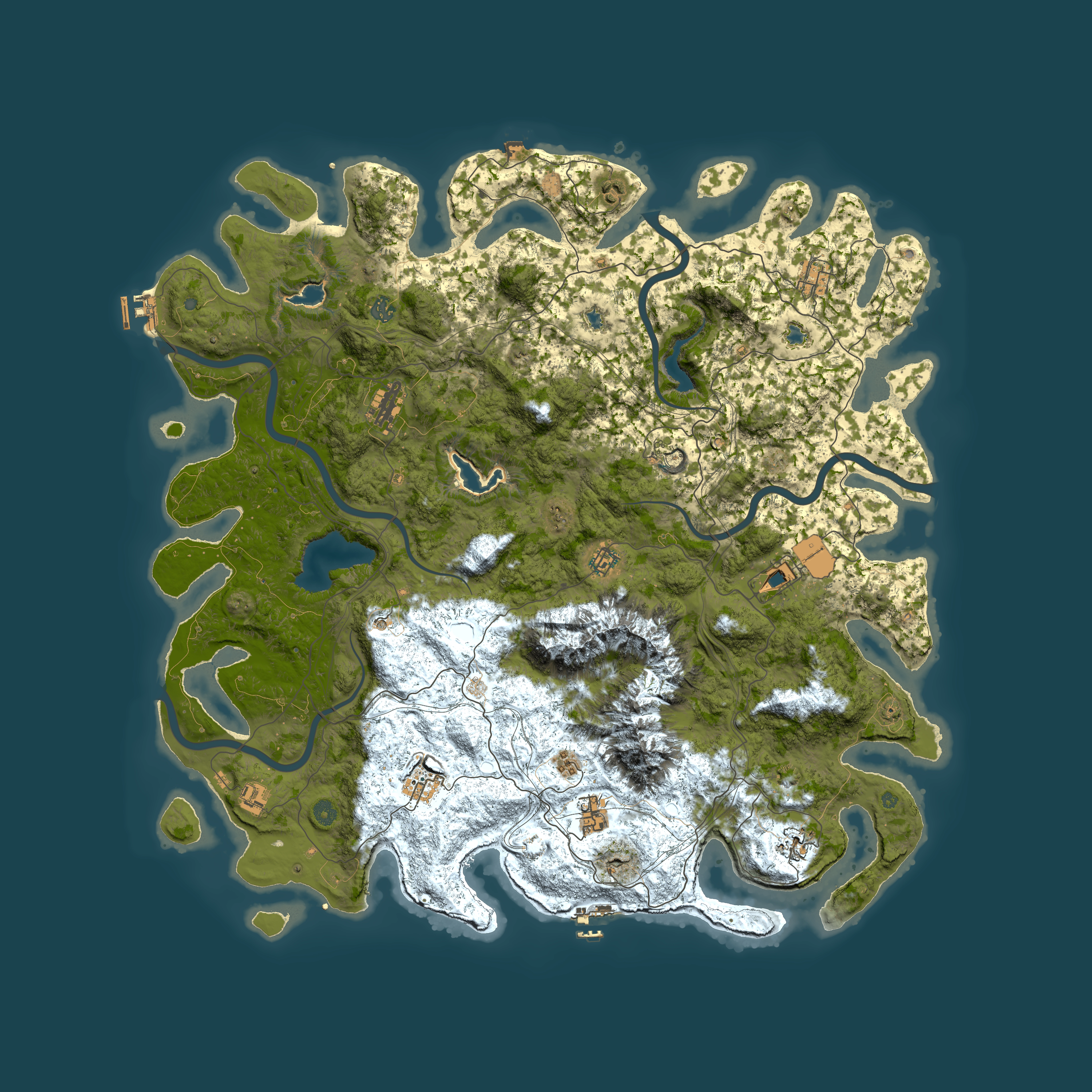 Full top-down render of Rust map seed 1943157427, 5350x5350m