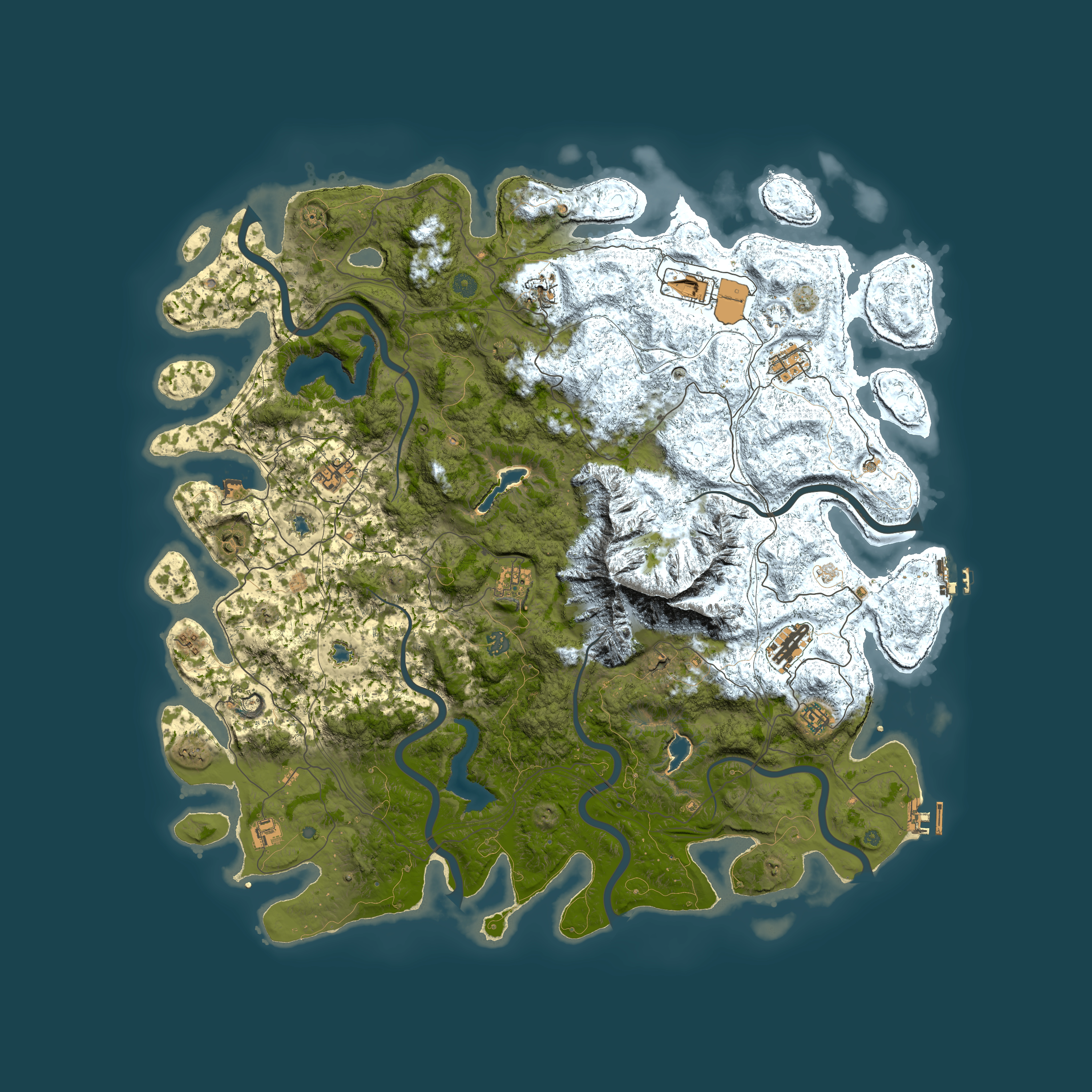 Full top-down render of Rust map seed 1248364663, 5350x5350m
