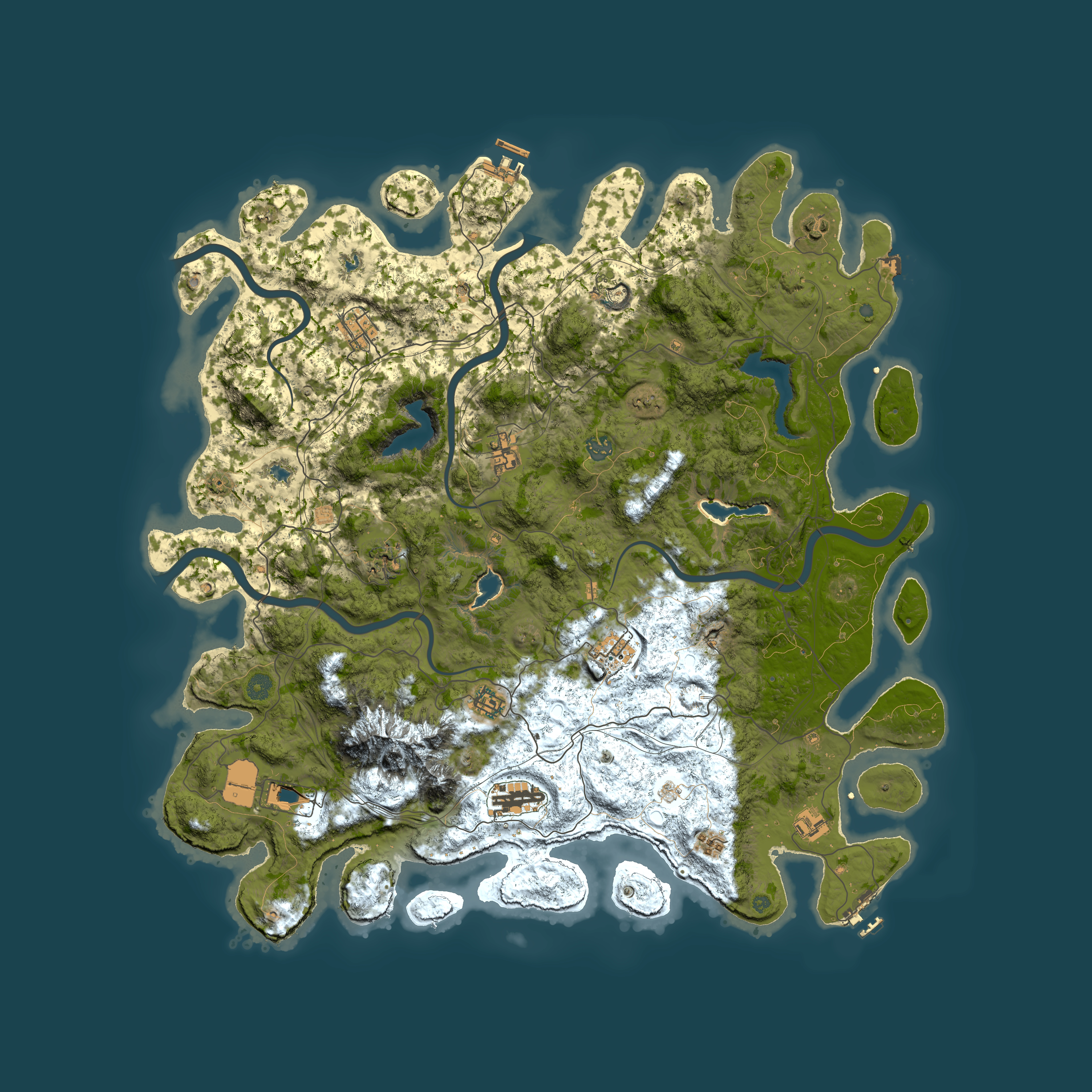 Full top-down render of Rust map seed 267867063, 5000x5000m