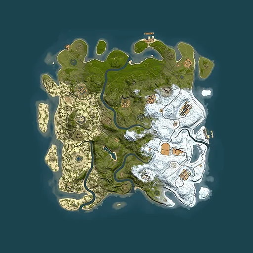 Rust map seed 1010916529, 4350x4350m top-down preview