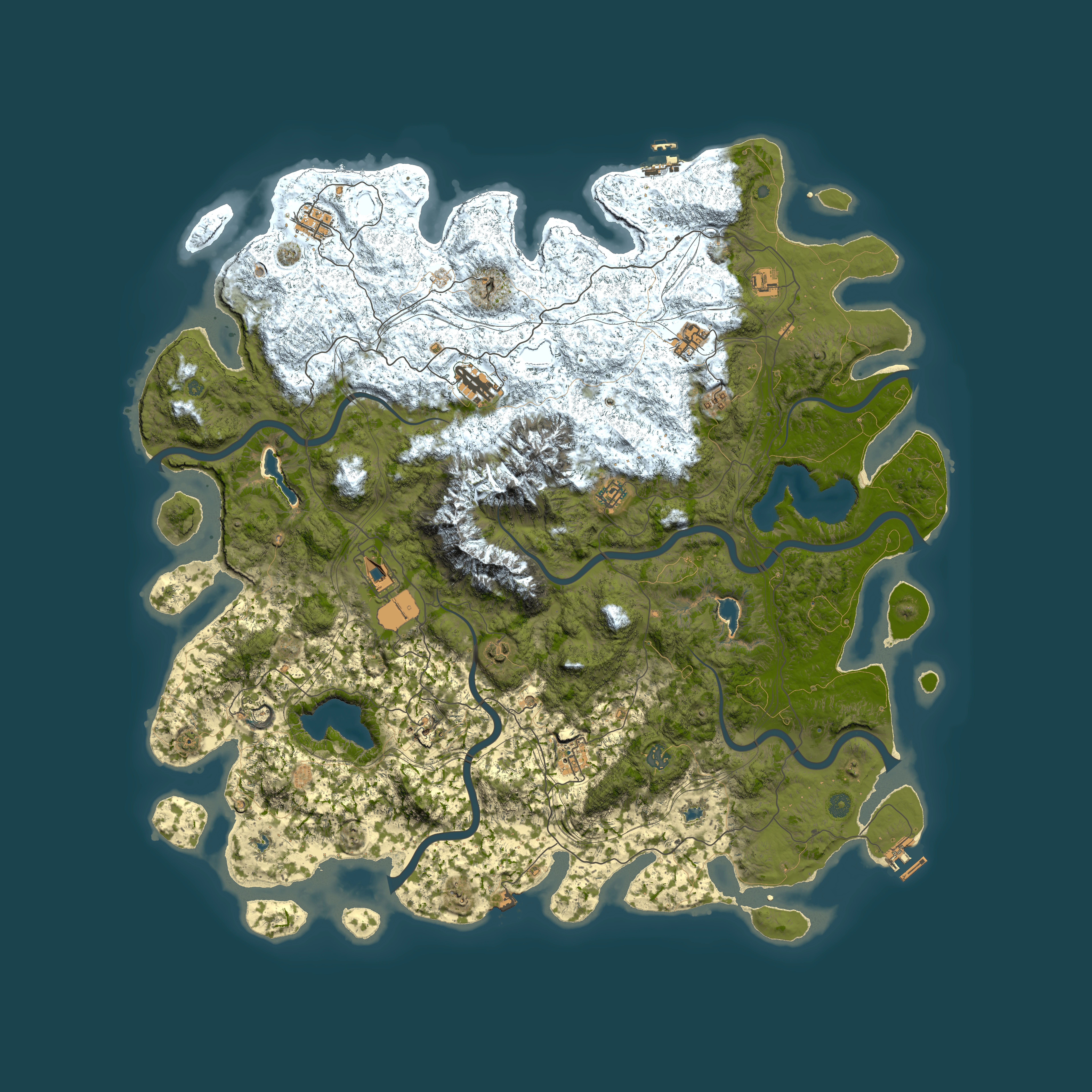 Full top-down render of Rust map seed 1307116758, 5500x5500m