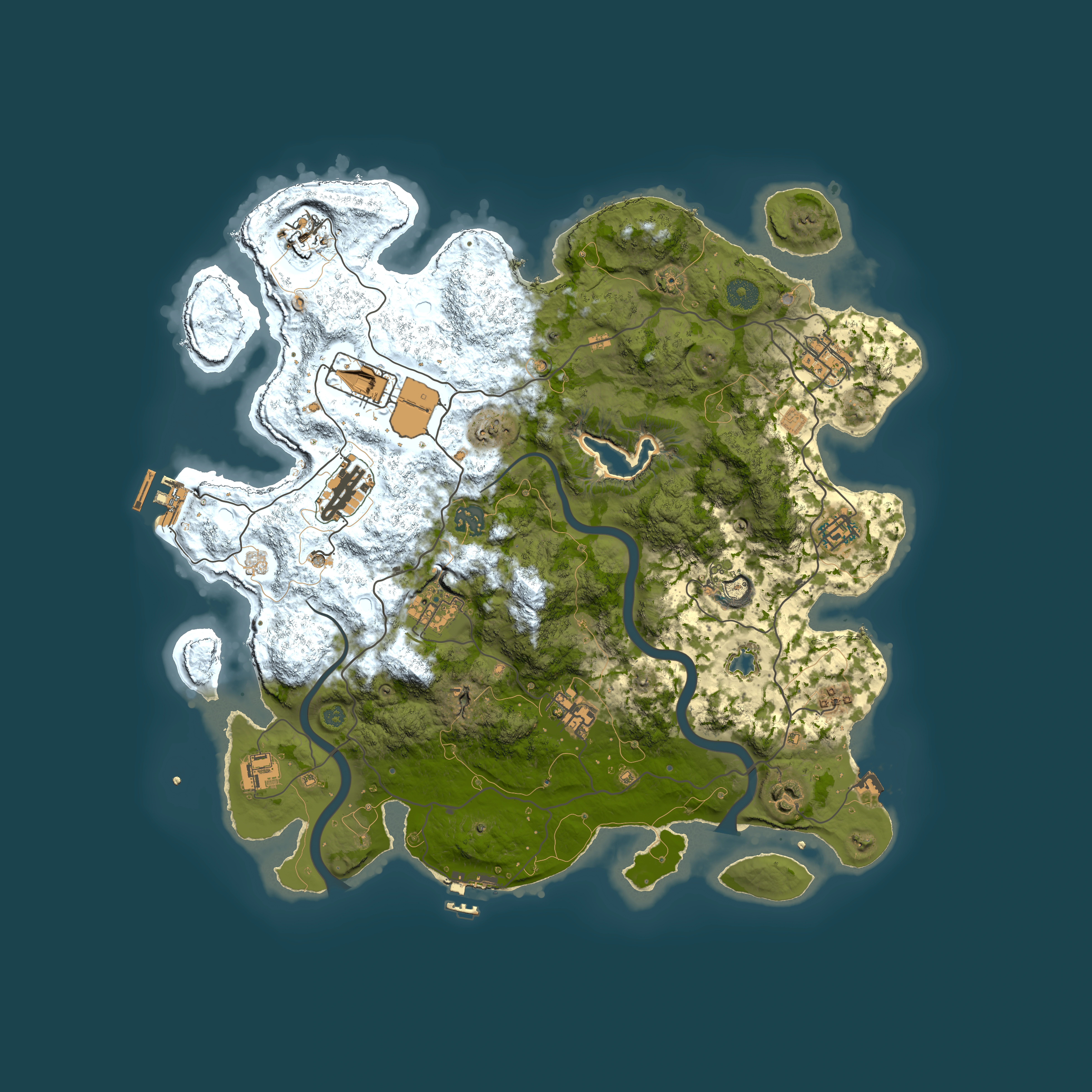 Full top-down render of Rust map seed 772516274, 4000x4000m