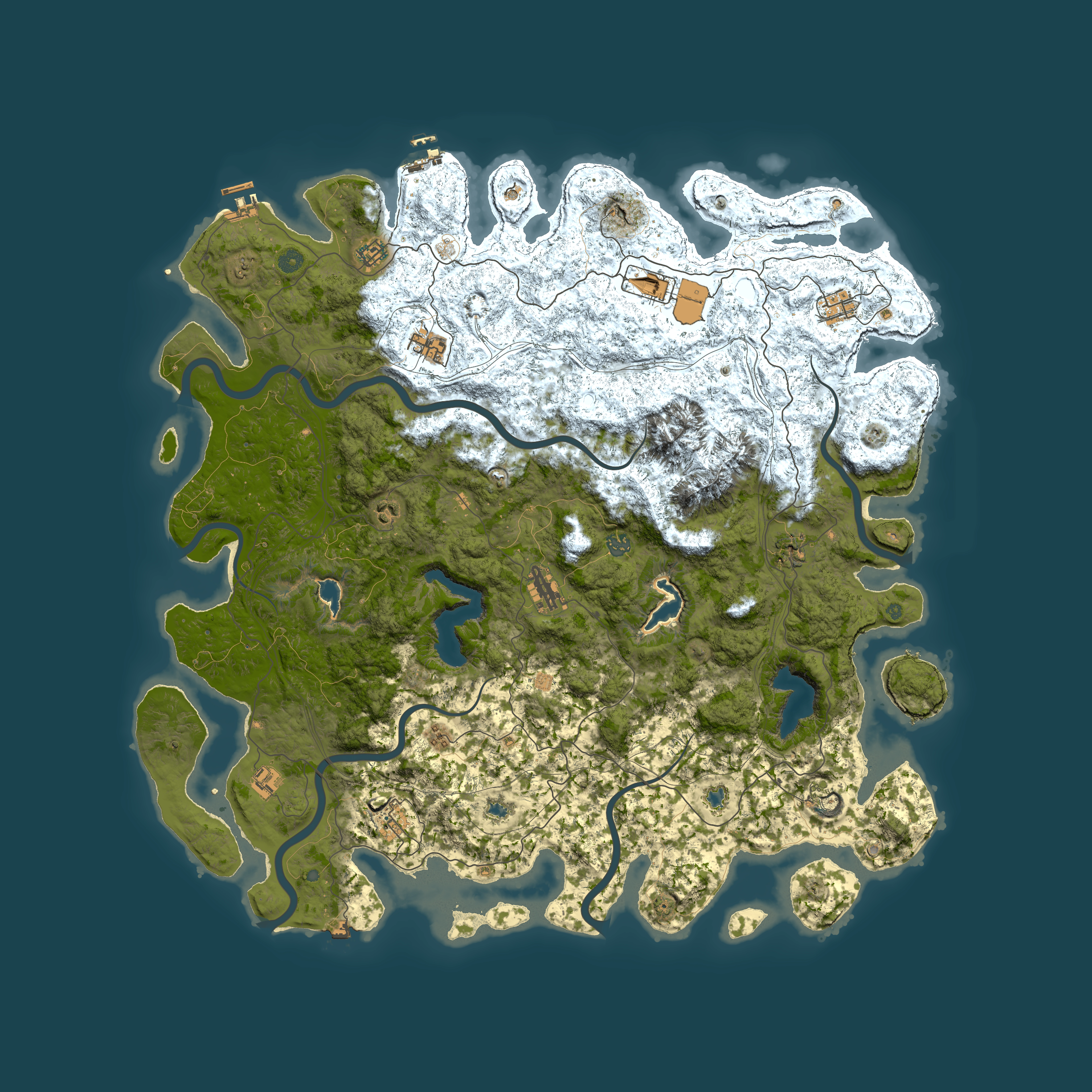 Full top-down render of Rust map seed 906990606, 5400x5400m