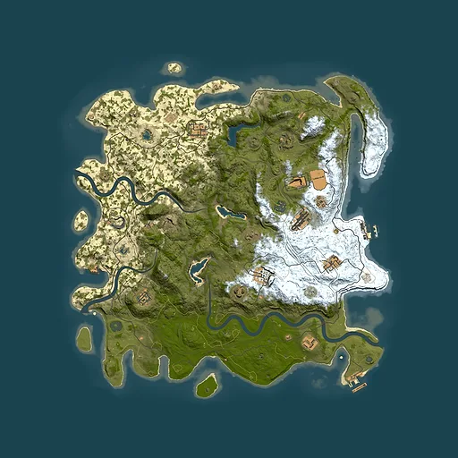 Rust map seed 262045537, 4600x4600m top-down preview